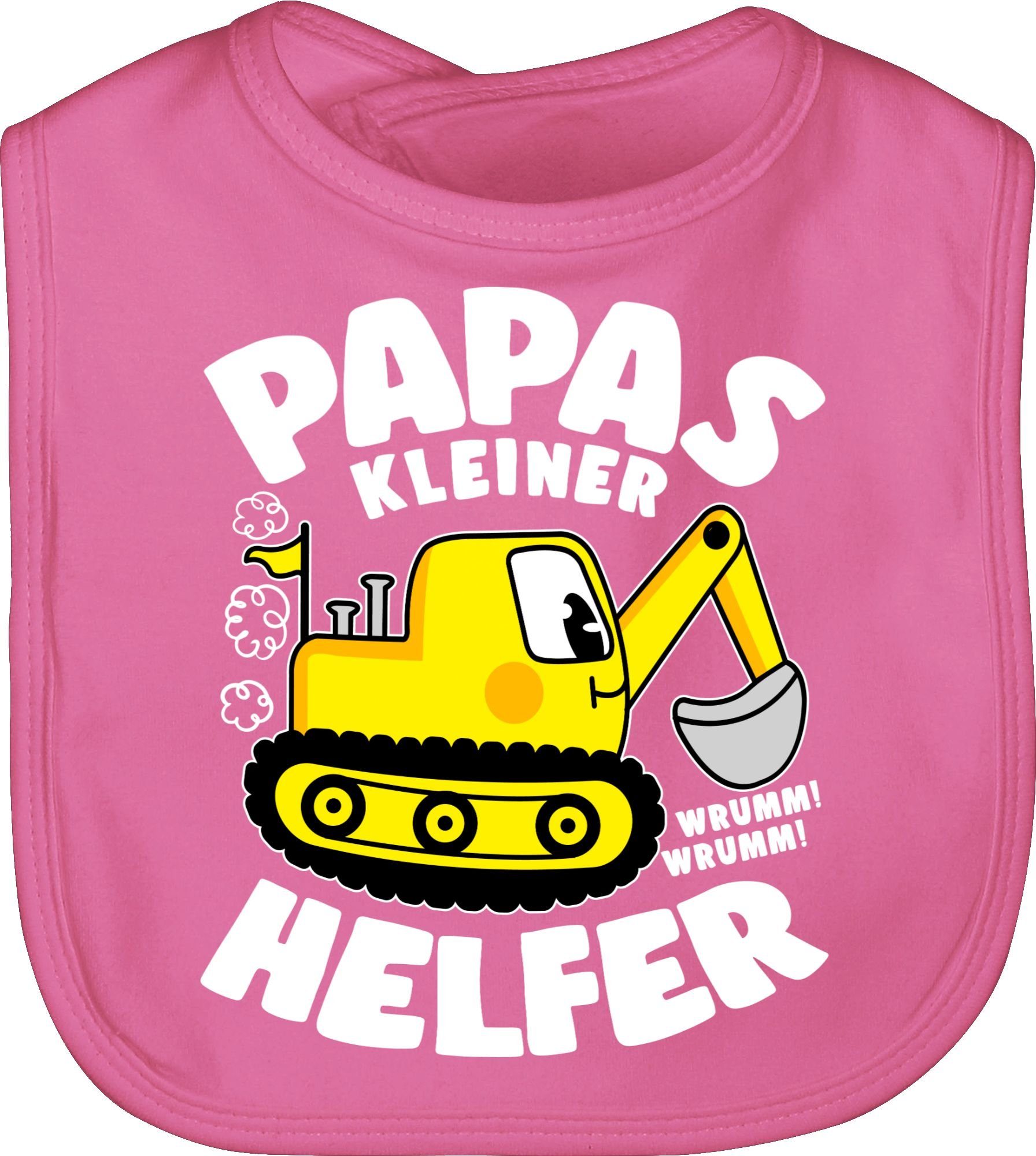 Shirtracer Lätzchen Papas kleiner Helfer I Bagger, Geschenk Vatertag Baby 2 Pink | Lätzchen