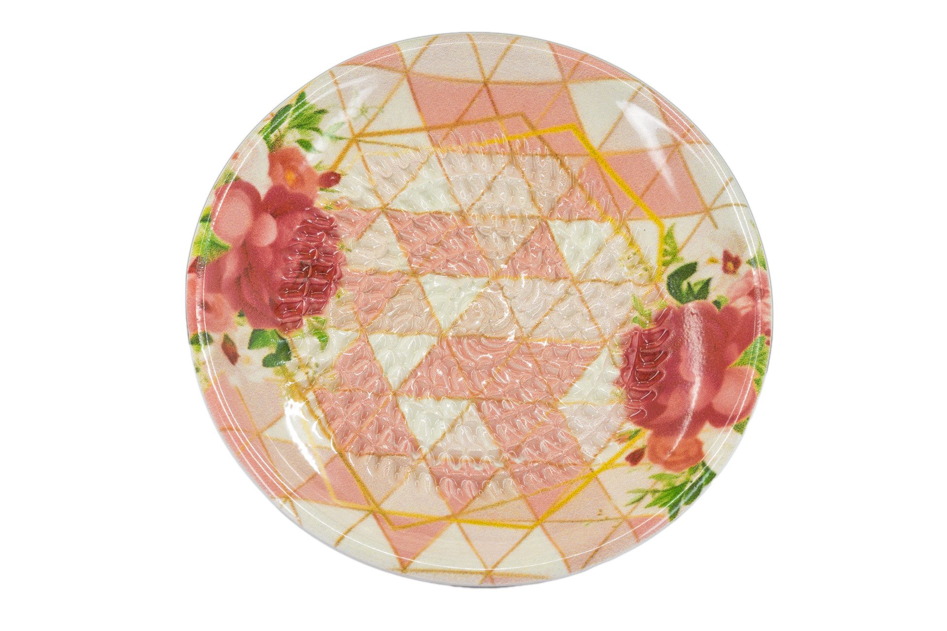Kaladia Multireibe Reibeteller in Rosa mit pinker Blume, Keramik, handbemalte Küchenreibe - Made in Spain