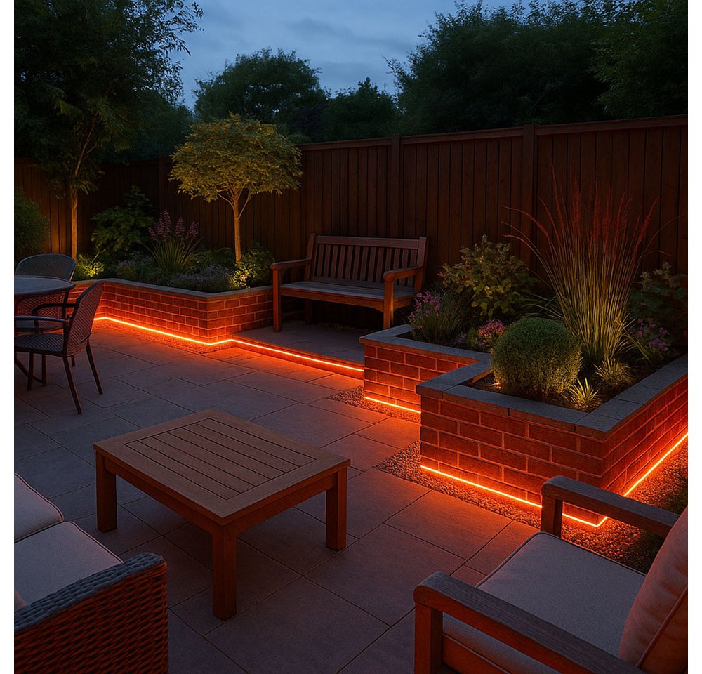 GLOBO LIGHTING Dekolicht, LED-Leuchtmittel fest verbaut, Farbig, LED Lichterschlauch Beleuchtung Außen Garten Terrasse Weg Transparent
