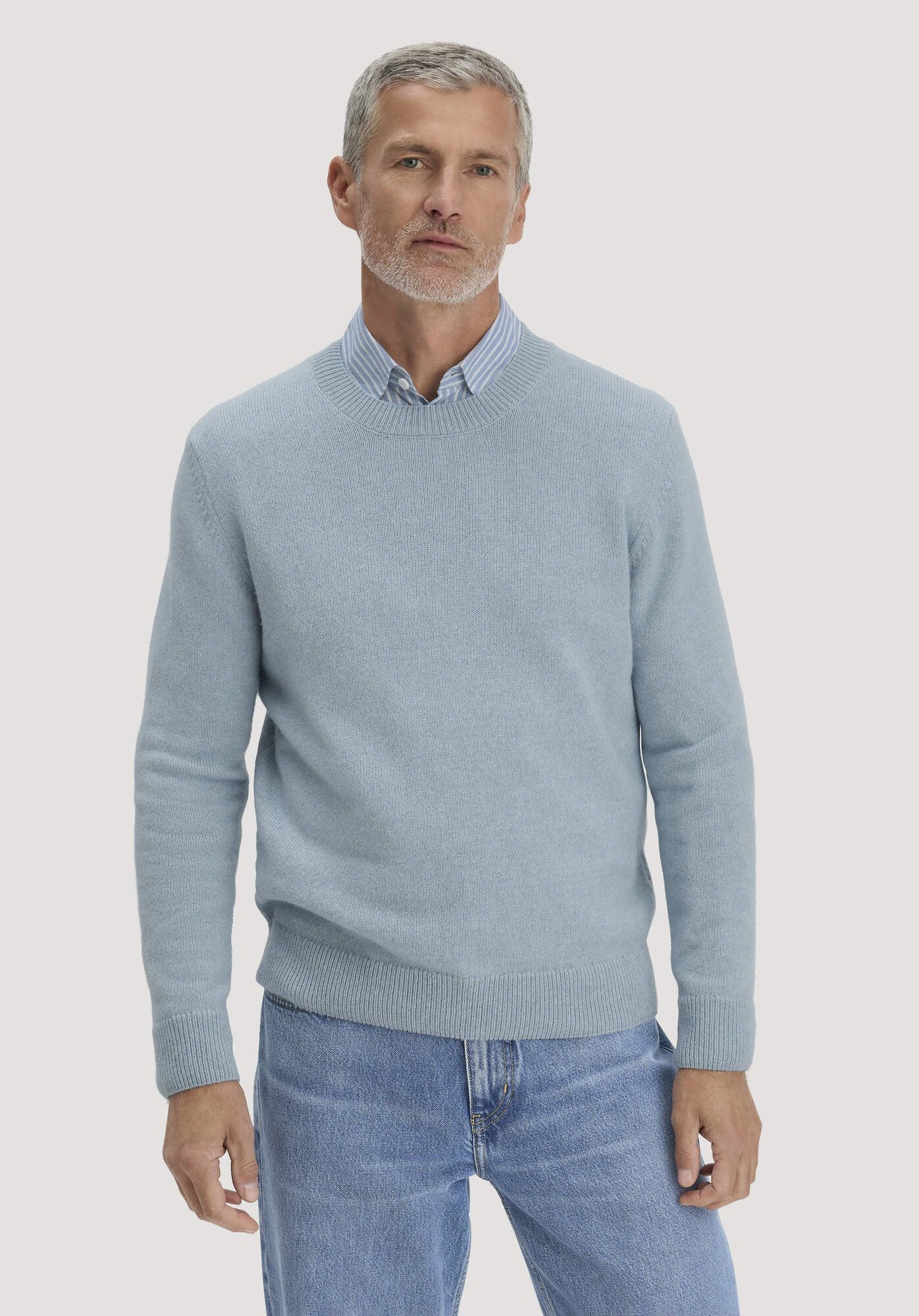 Hessnatur Strickpullover Regular aus Bio-Merinowolle mit Bio-Baumwolle (1-tlg)