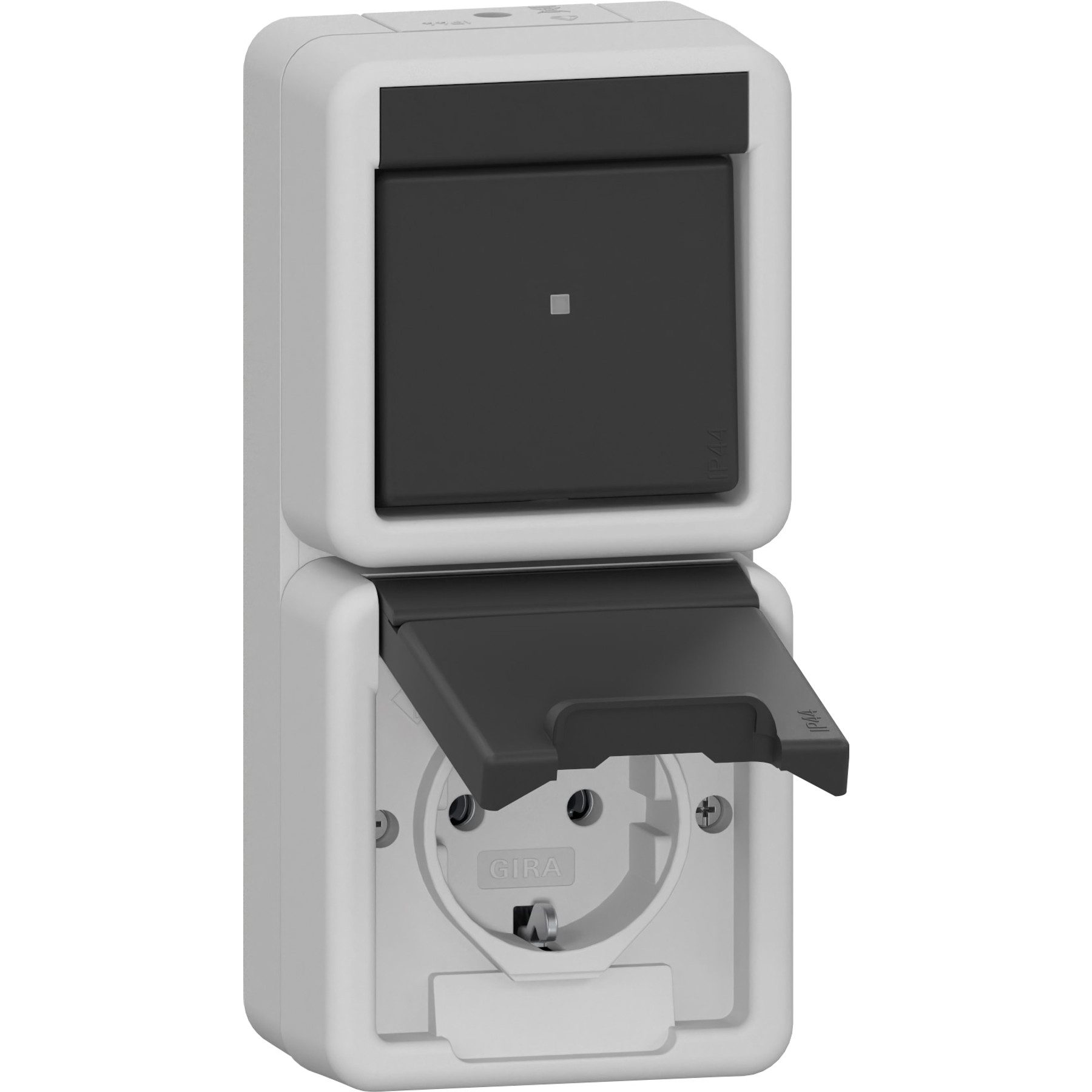 GIRA Aufputz-Steckdose GIRA Feuchtraum-Kombination 417630, senkrecht