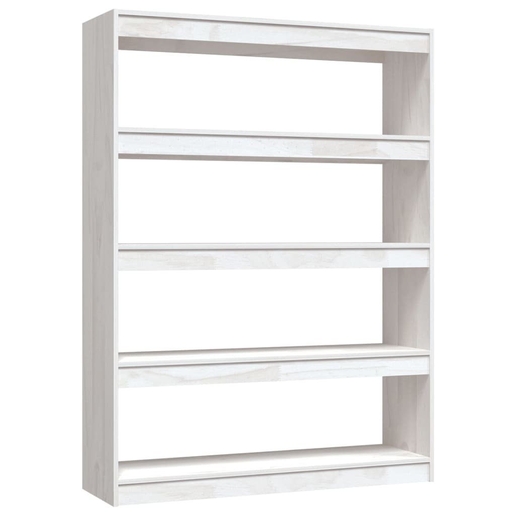 Weiß Kiefer 100x30x135,5 Massivholz cm Bücherregal/Raumteiler Bücherregal furnicato