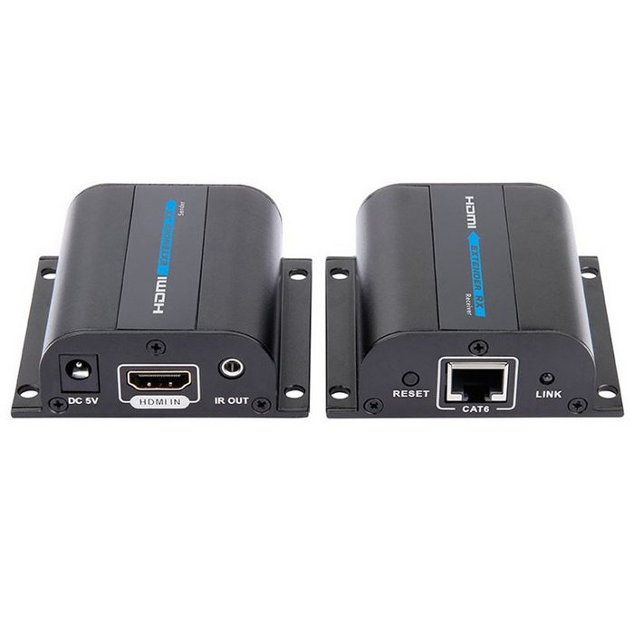PremiumX PremiumX HDMI Extender Verlängerung bis 60m über 1 Patchkabel Netzwerkkabel Verlegekabel Cat6 Cat7 HDMI-Adapter