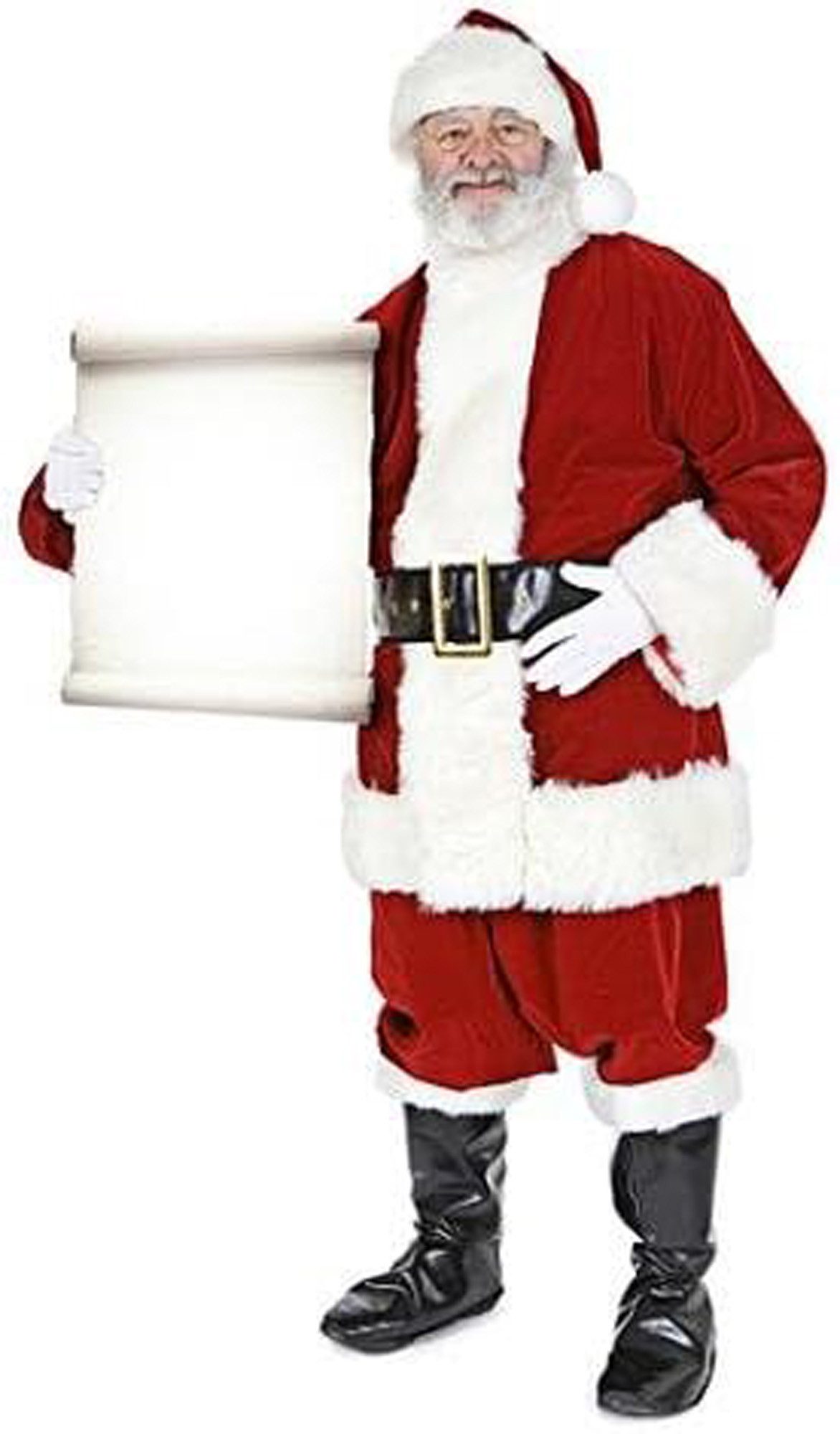 Dekofigur Weihnachtsmann mit Liste - Pappaufsteller - 180 cm