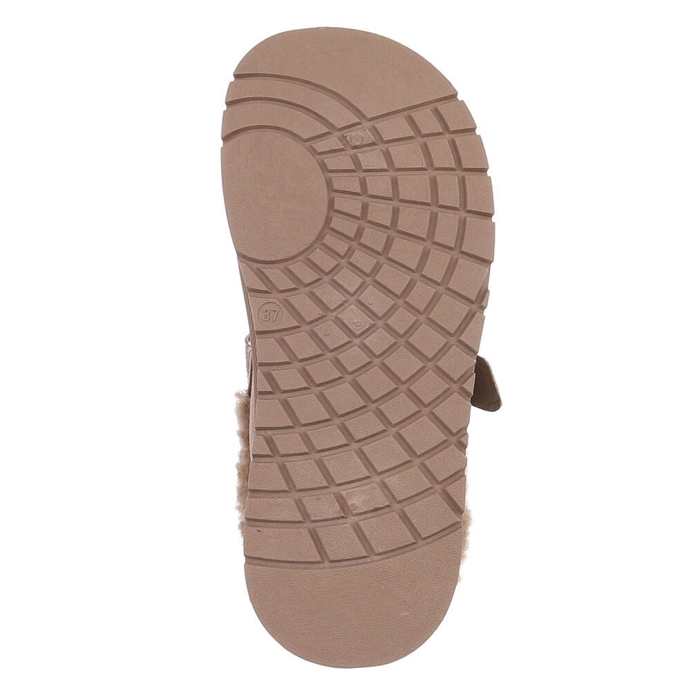 Ital-Design Damen Clog mit Plateausohle und Futter Snowboots (92125518) Flach Hausschuhe in Hellbraun