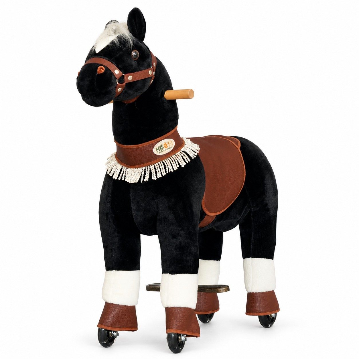 Hoofi Stehpferd Mechanisches Reitpferd Oliver Schwarz Small 3–5 Jahre bis 30 kg