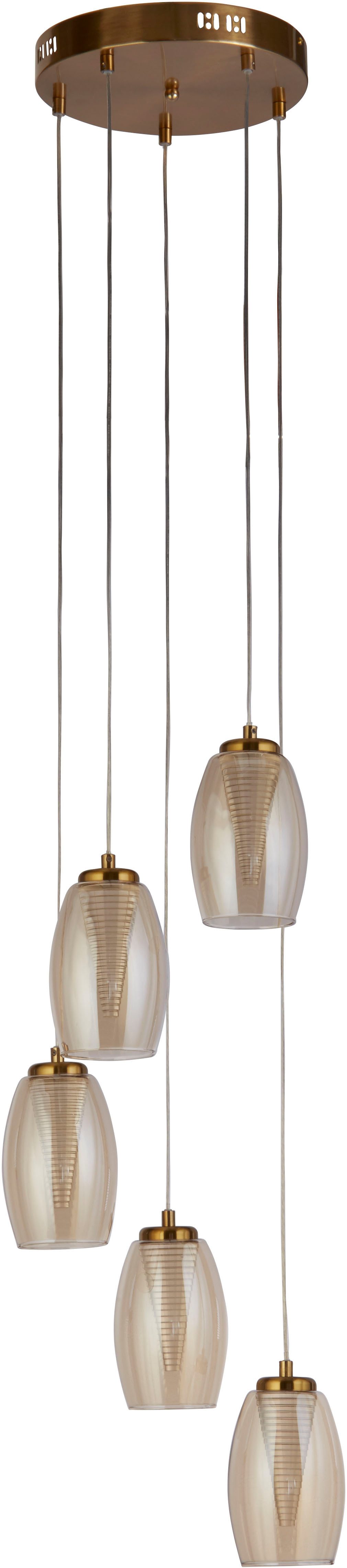 Searchlight LED-Hängeleuchte Hängeleuchte Cyclone, 5-flammig, LED fest integriert, Warmweiß, Stalaktit-Optik