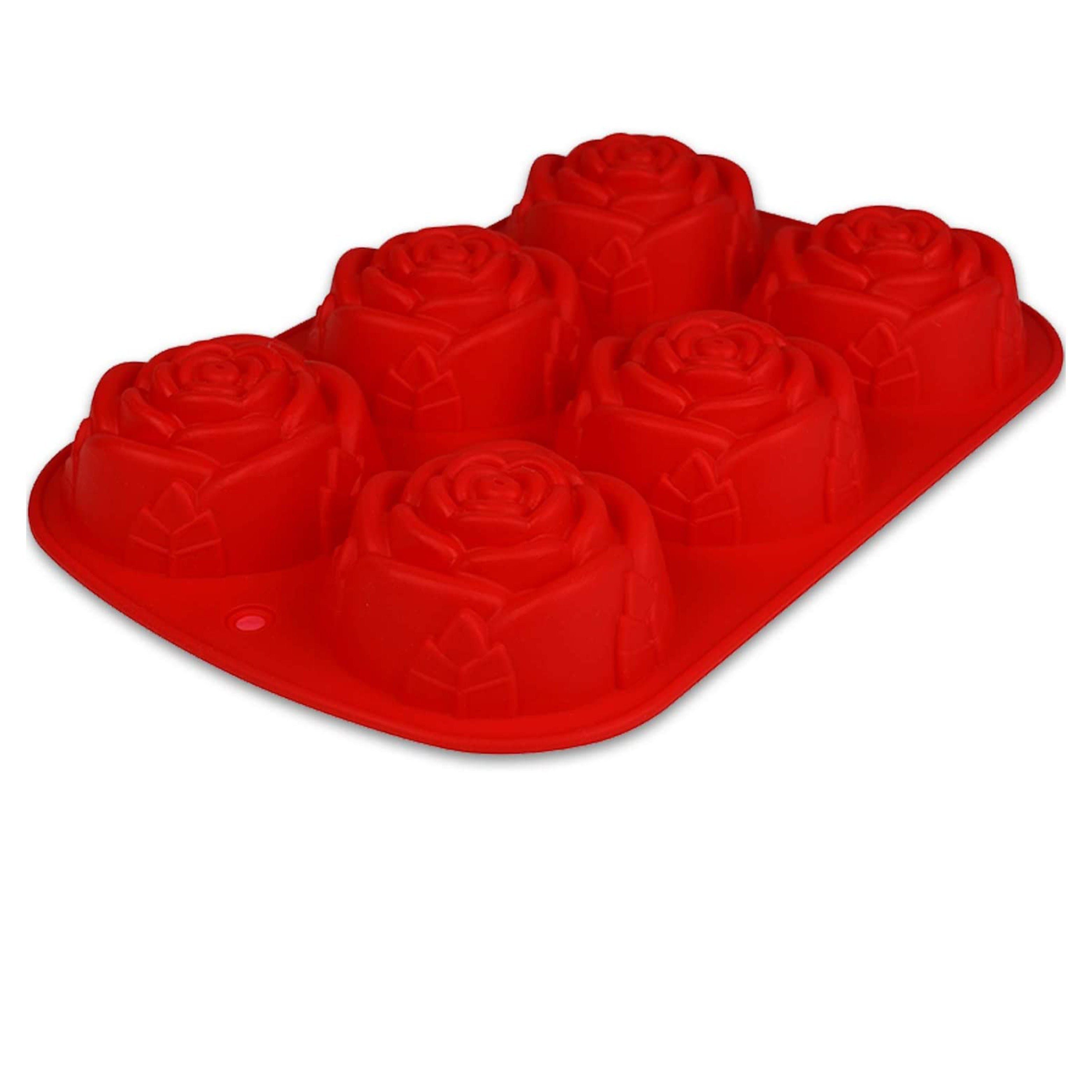 Backform Silikonform Rosen - rot 24,5x16x3,5cm - 1 Form -