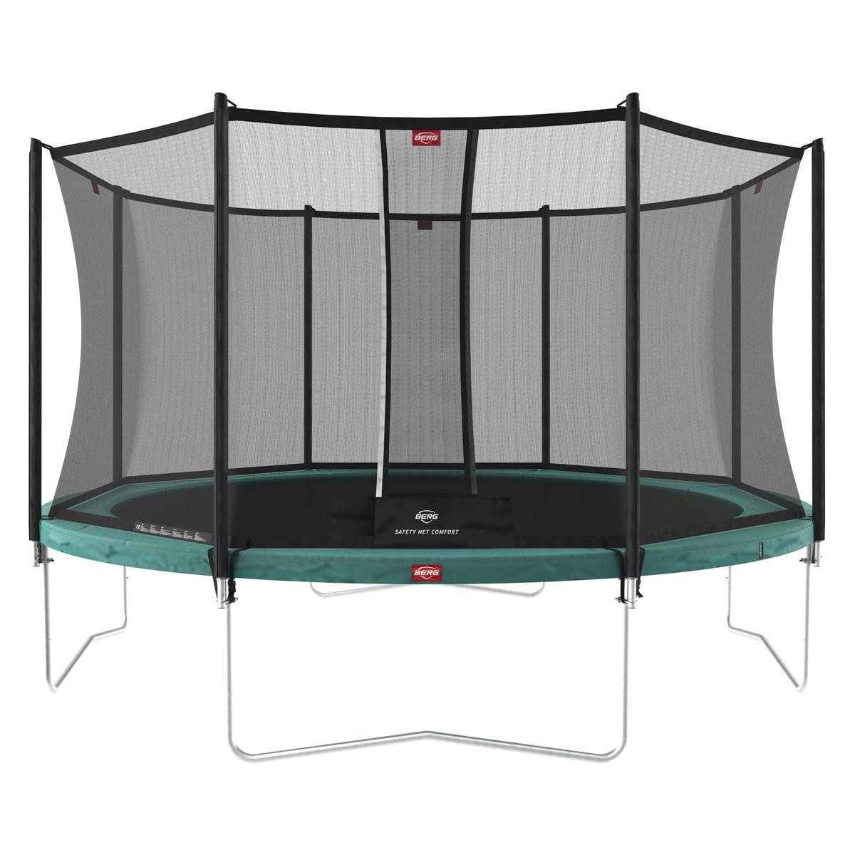 Berg Gartentrampolin rund 430 cm grün mit Sicherheitsnetz Comfort Favorit Regular