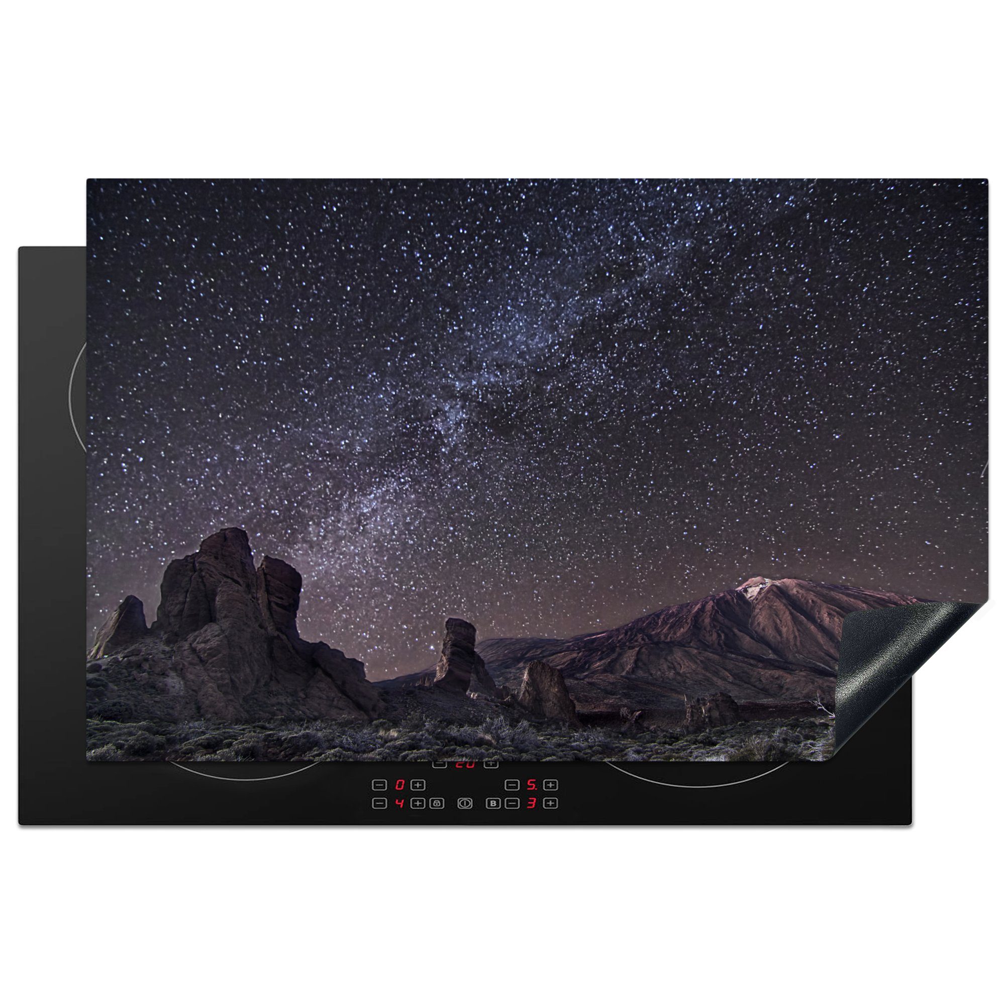 Sternen, küche, Ceranfeldabdeckung die Teide-Nationalpark für Induktionskochfeld 81x52 tlg), Vinyl, MuchoWow Schutz (1 mit cm, Herdblende-/Abdeckplatte