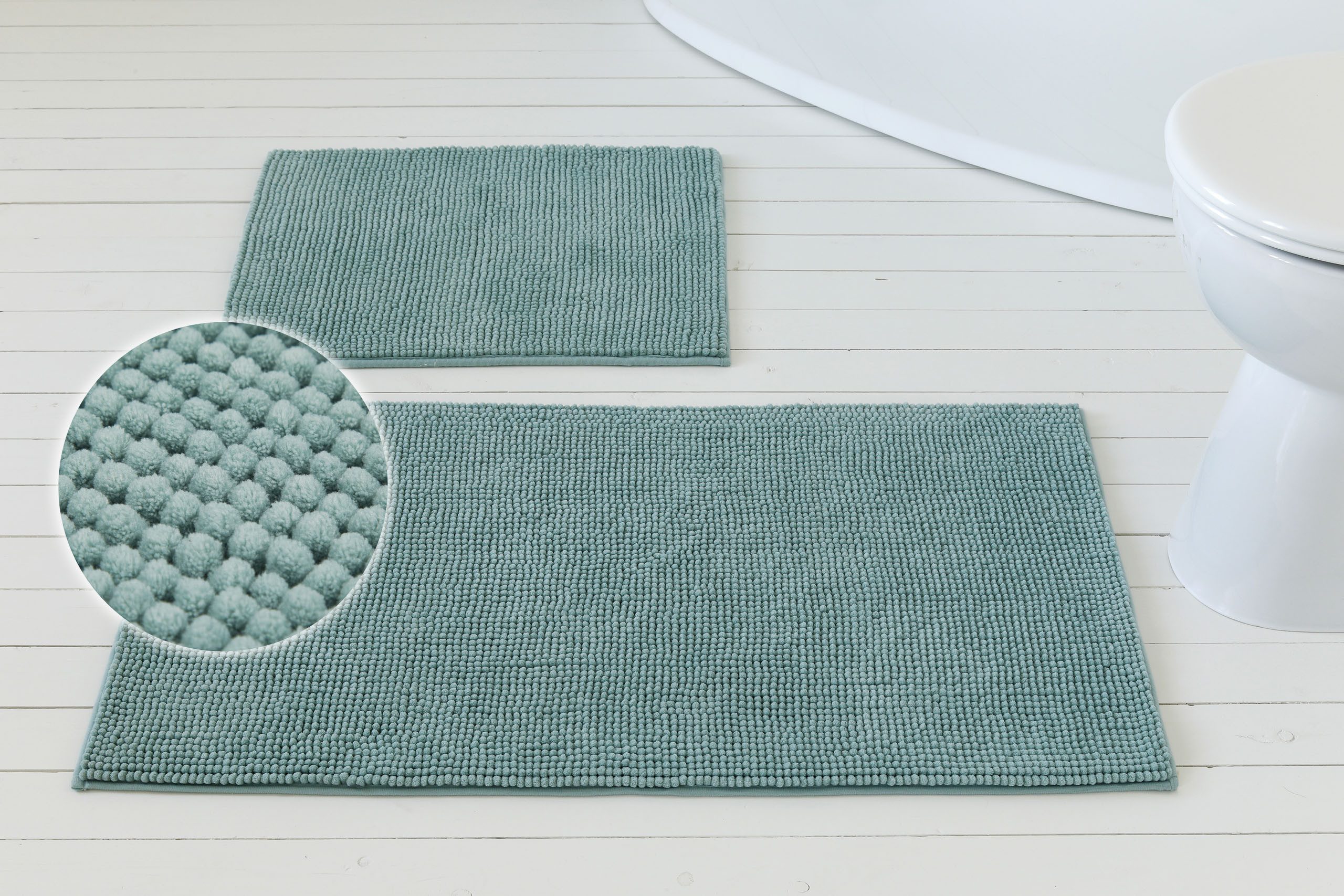 OTTO home Badematte Kaelan, weicher Chenille, Höhe 14 mm, rutschhemmend beschichtet, fußbodenheizungsgeeignet, Polyester, rechteckig, Badvorleger, Badteppich weiches Chenille, pastellfarben, Badezimmer