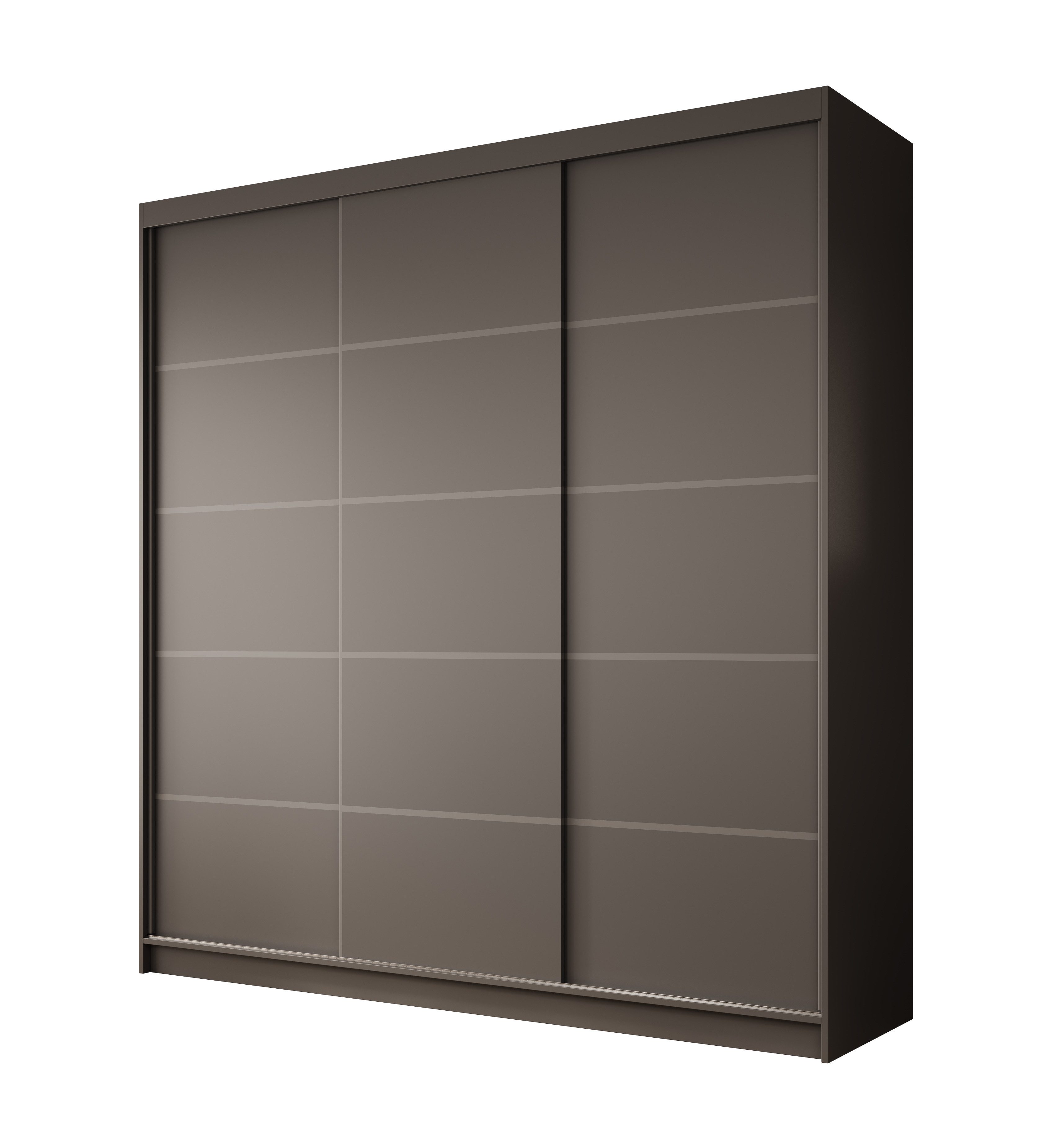 MOEBLO Schiebetürenschrank Tagra 200 (3 Türen, 11 Einlegeböden, Kleiderstange, Laminat, Modernes Design, Schwebetürenschrank Schrank Garderobe Schiebtüren Schlafzimmer) (BxHxT): 200x215x58cm