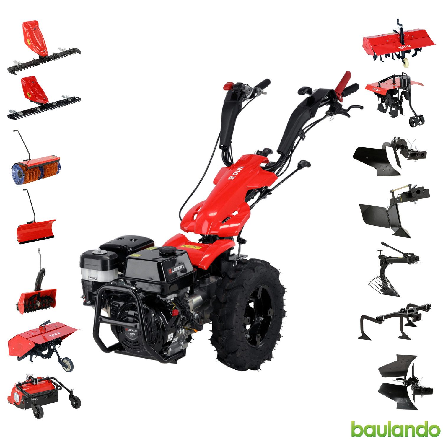 Yato Einachsschlepper Einachsschlepper, Einachstraktor mit LONCIN-Motor und 9kW/12,24PS