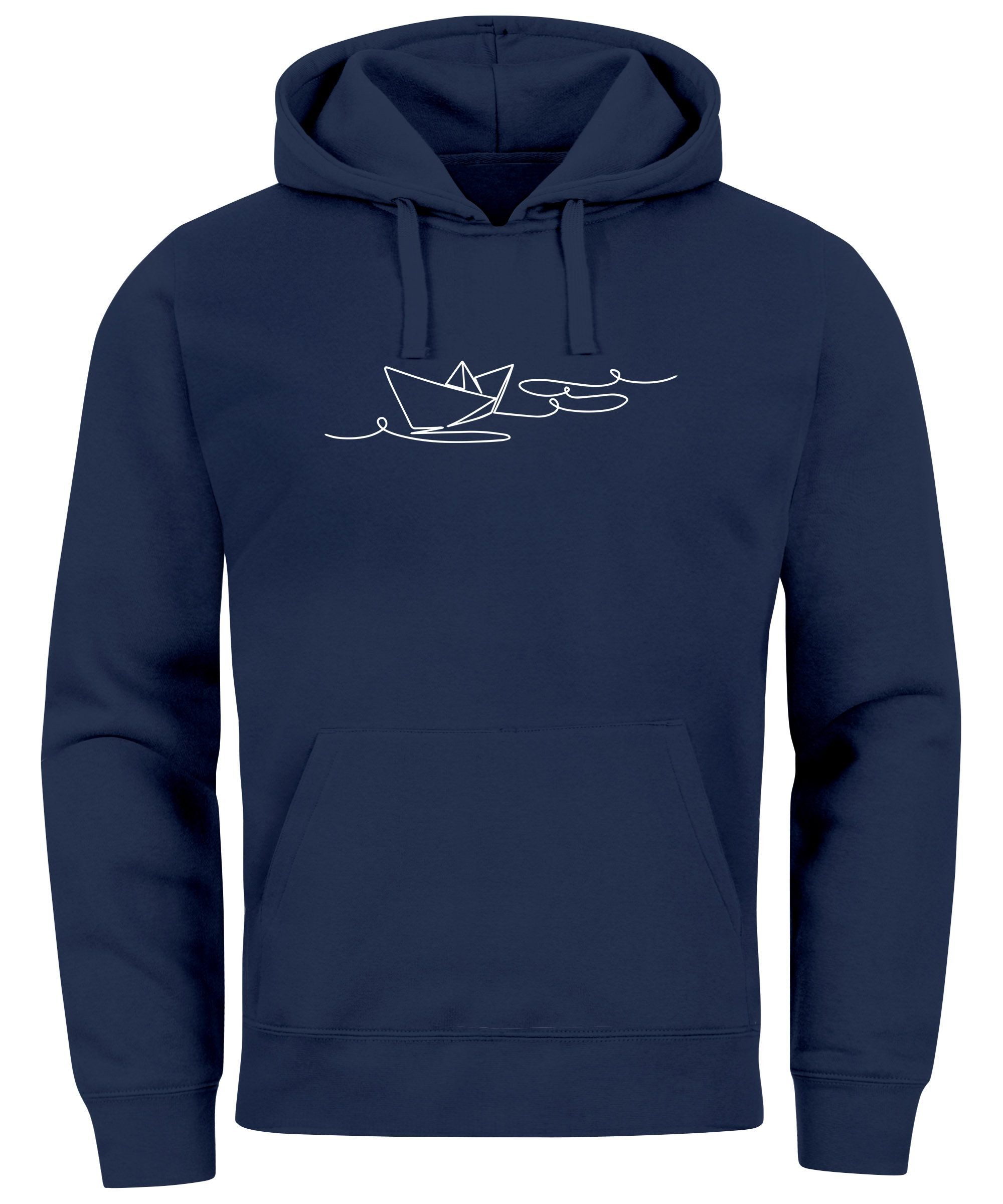 Hoodie Hoodie Herren Boot Polygon Papier-Schiff Origami Aufdruck Print