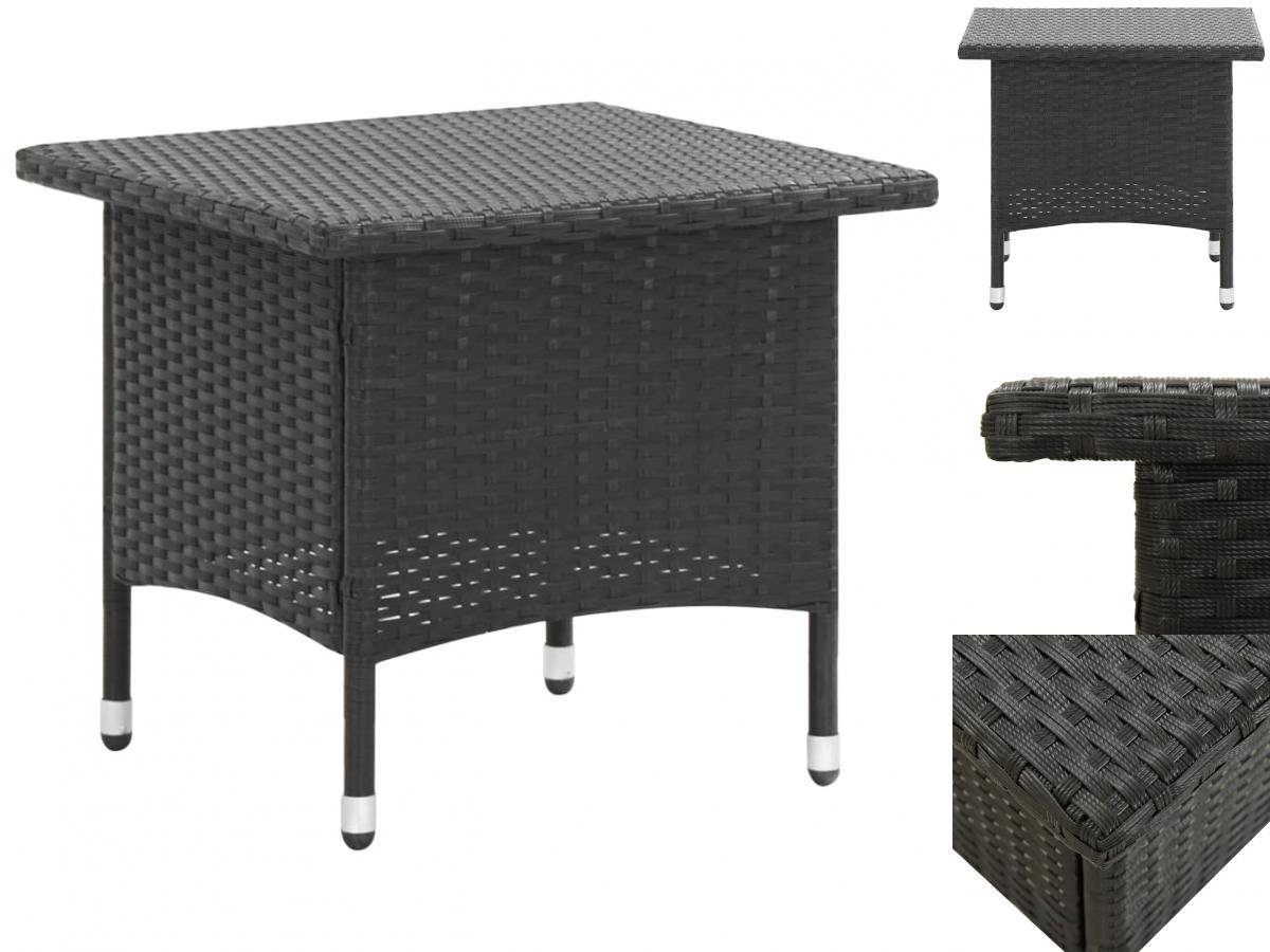 vidaXL Gartentisch Teetisch Schwarz 50 x 50 x 47 cm Poly Rattan Schwarz | Schwarz