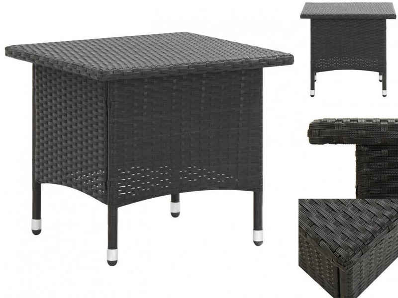 vidaXL Gartentisch Teetisch Schwarz 50 x 50 x 47 cm Polyrattan