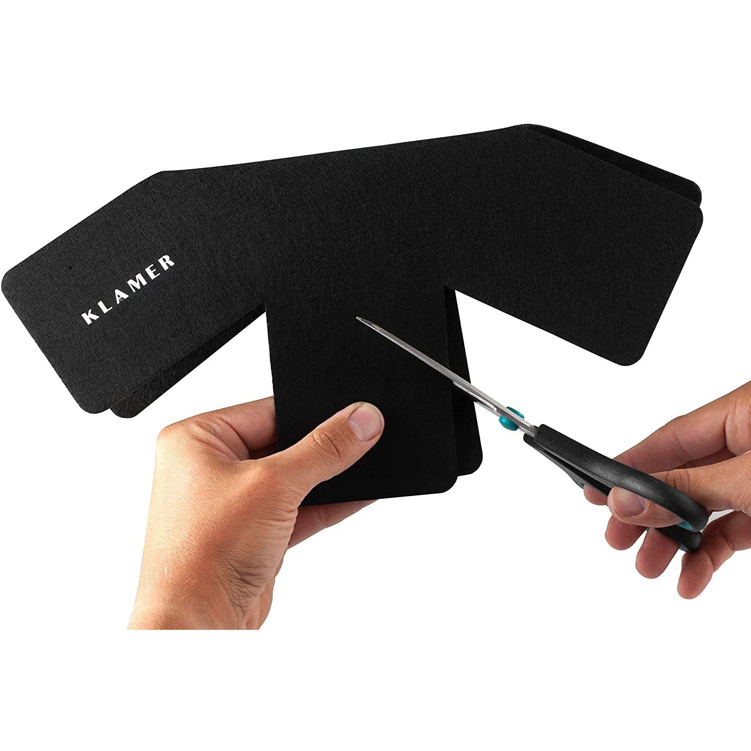 KLAMER Pfannenschoner Filz 6er Set, Stapelschutz mit Anti-Rutsch-Unterlage, Topfuntersetzer…, Schutz für Pfannen & Töpfe, Ø35 cm, aus recycelten PET-Flaschen