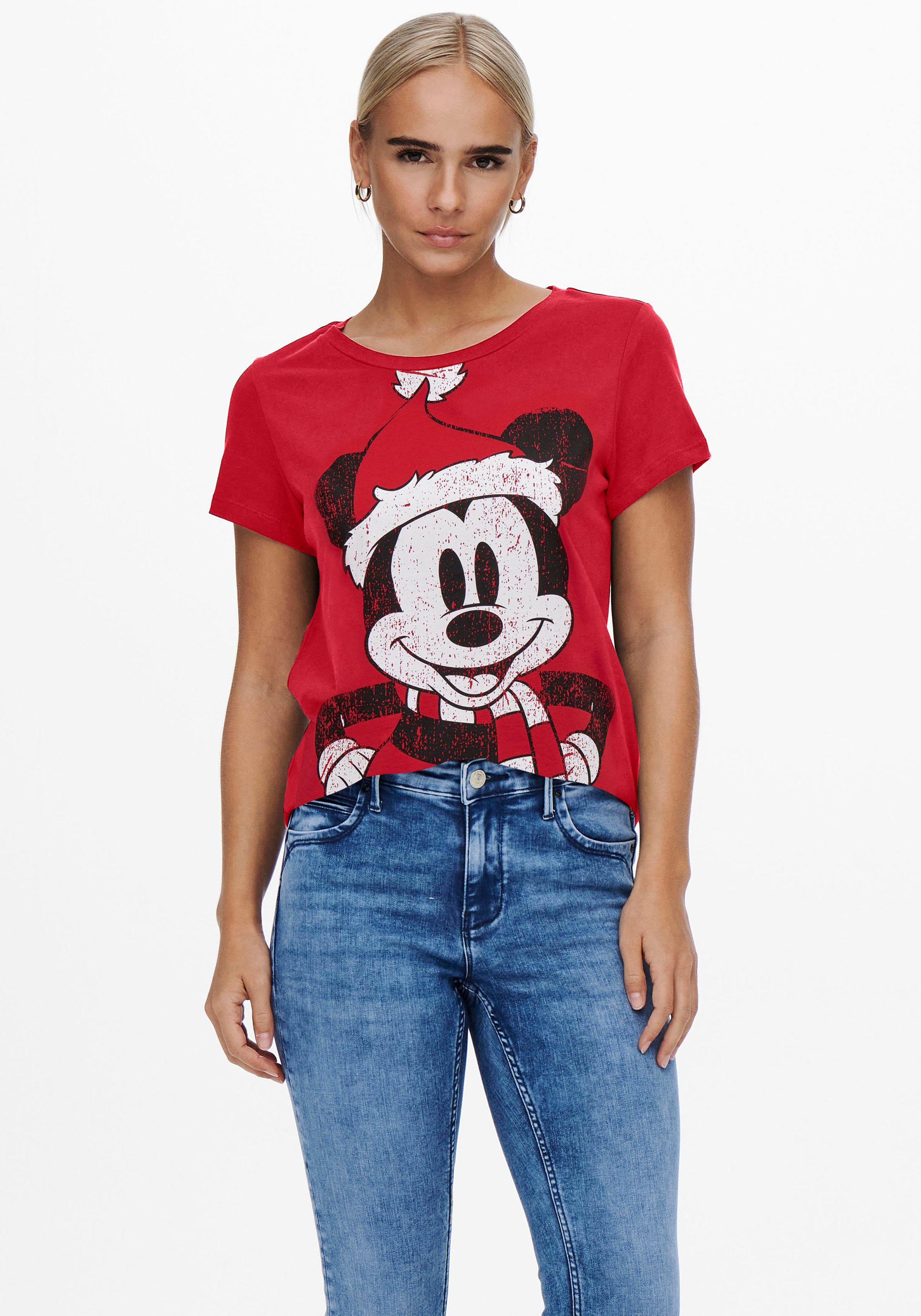ONLY T-Shirt »Disney Christmas« (1-tlg), Gerader Saum online kaufen | OTTO