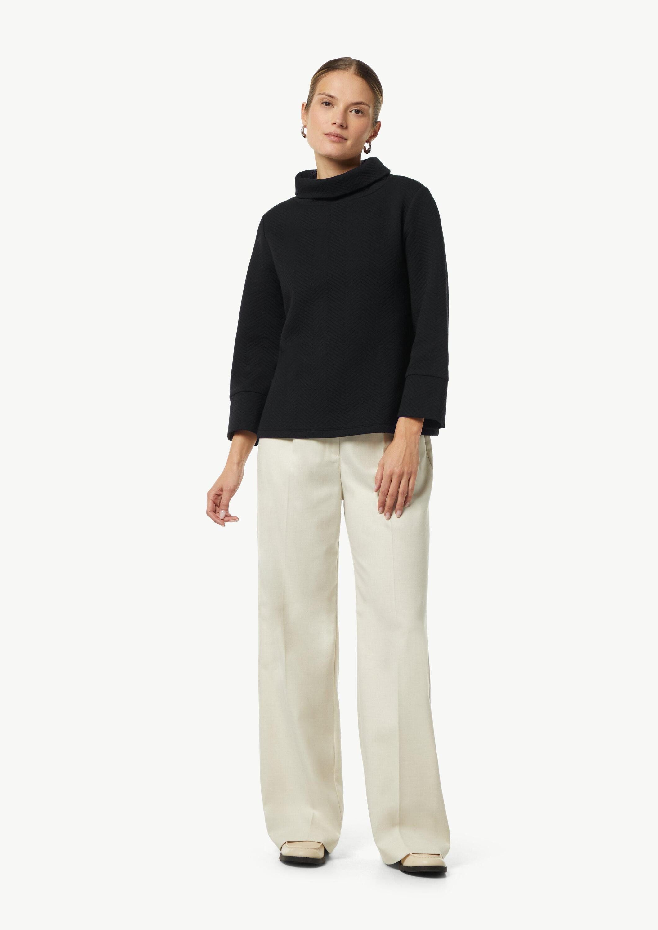 comma 3/4 Arm-Pullover Sweatshirt Sweatshirt mit Rollkragen und Strukturmuster