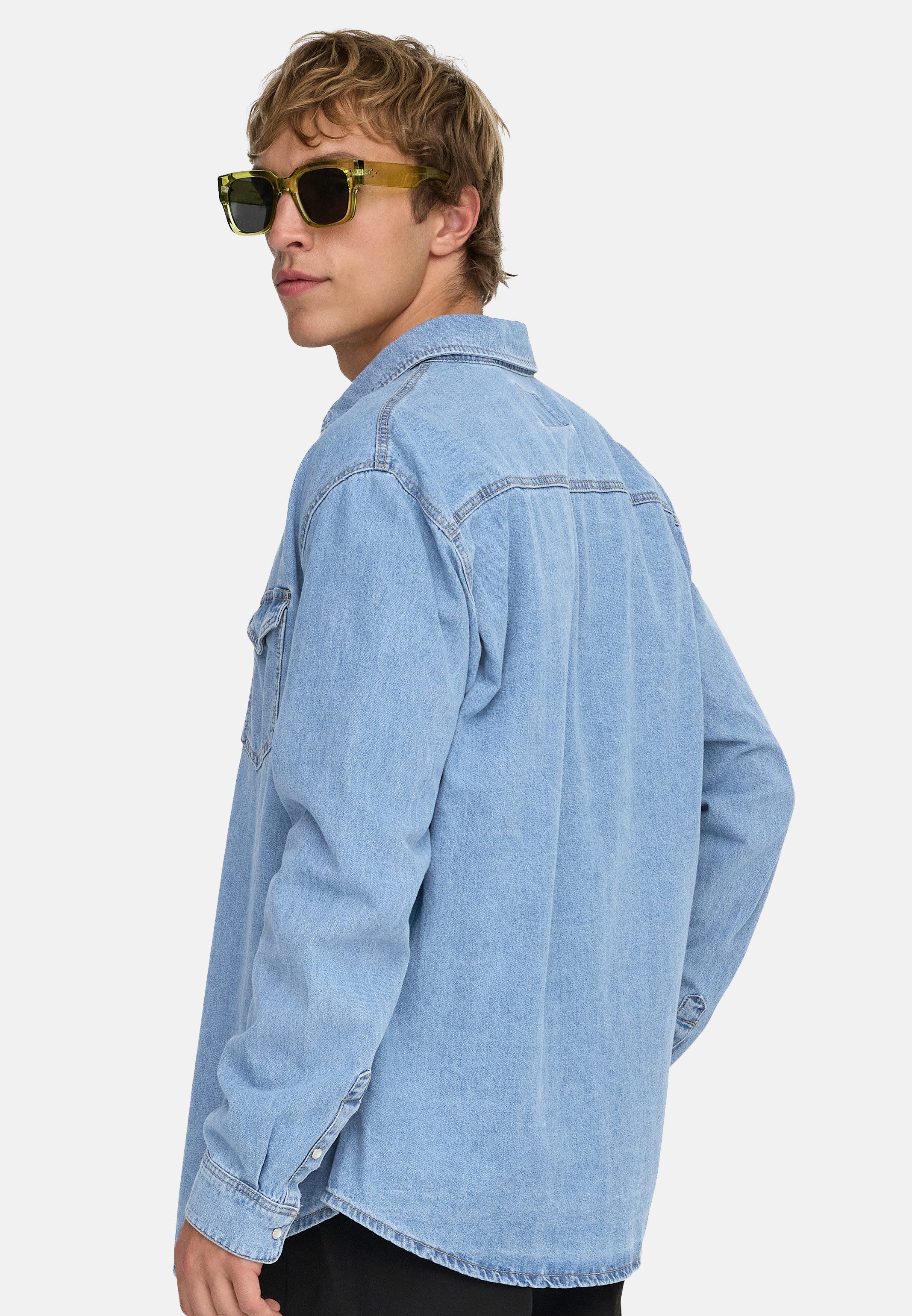 ONLY & SONS Jeanshemd 2er Pack Bane (Spar-Set, 2-tlg) Jeanshemd - Baumwolle - Blickdicht - Klassischer Denim Look