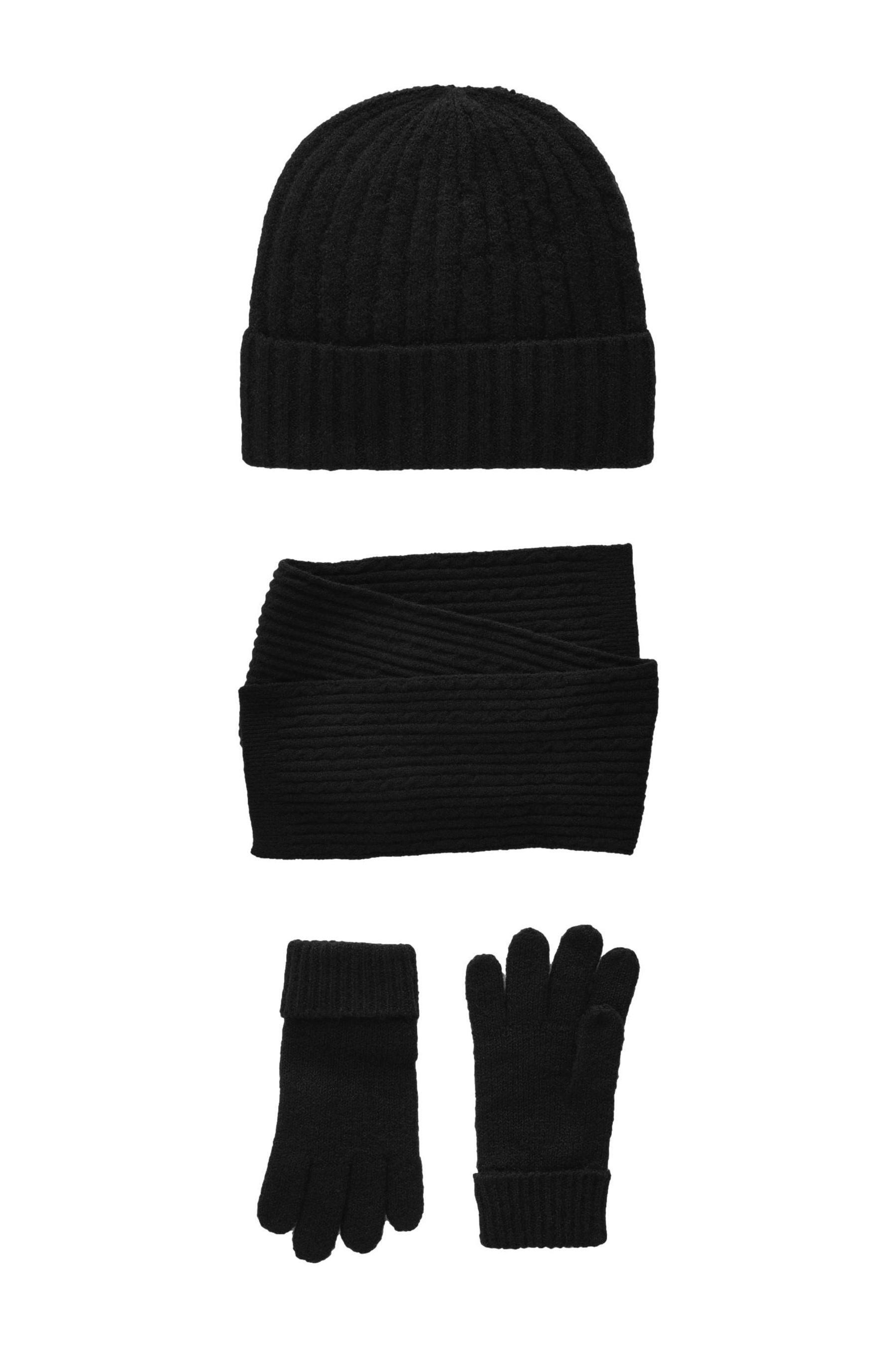 Next Mütze & Schal Mütze, Handschuhe und Schal im Zopfmuster im Set (3-tlg)
