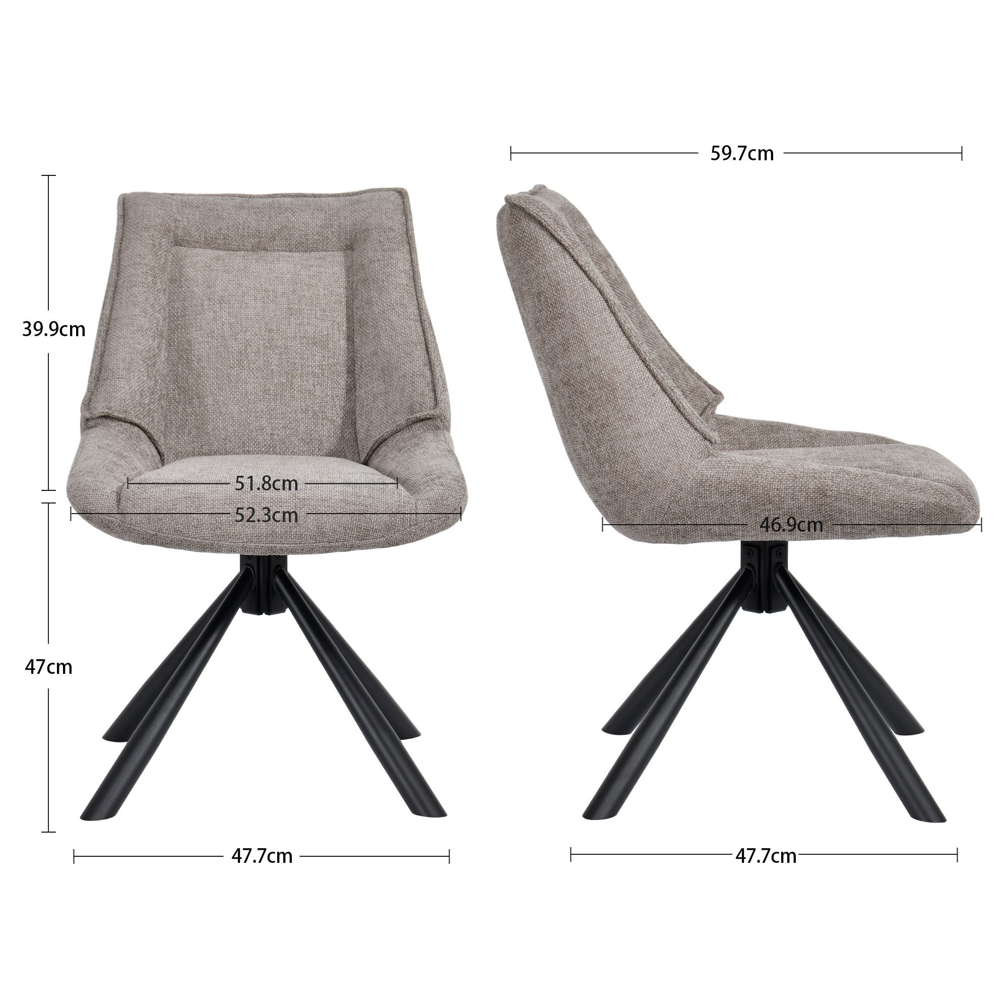 Duhome Esszimmerstuhl (8626A), 180° drehbar, Automatische Rückstellfunktion günstig online kaufen