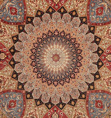 Orientteppich Perser - Täbriz - Royal quadratisch - 264 x 252 cm - hellbraun, morgenland, quadratisch, Höhe: 7 mm, Wohnzimmer, Handgeknüpft, Einzelstück mit Zertifikat