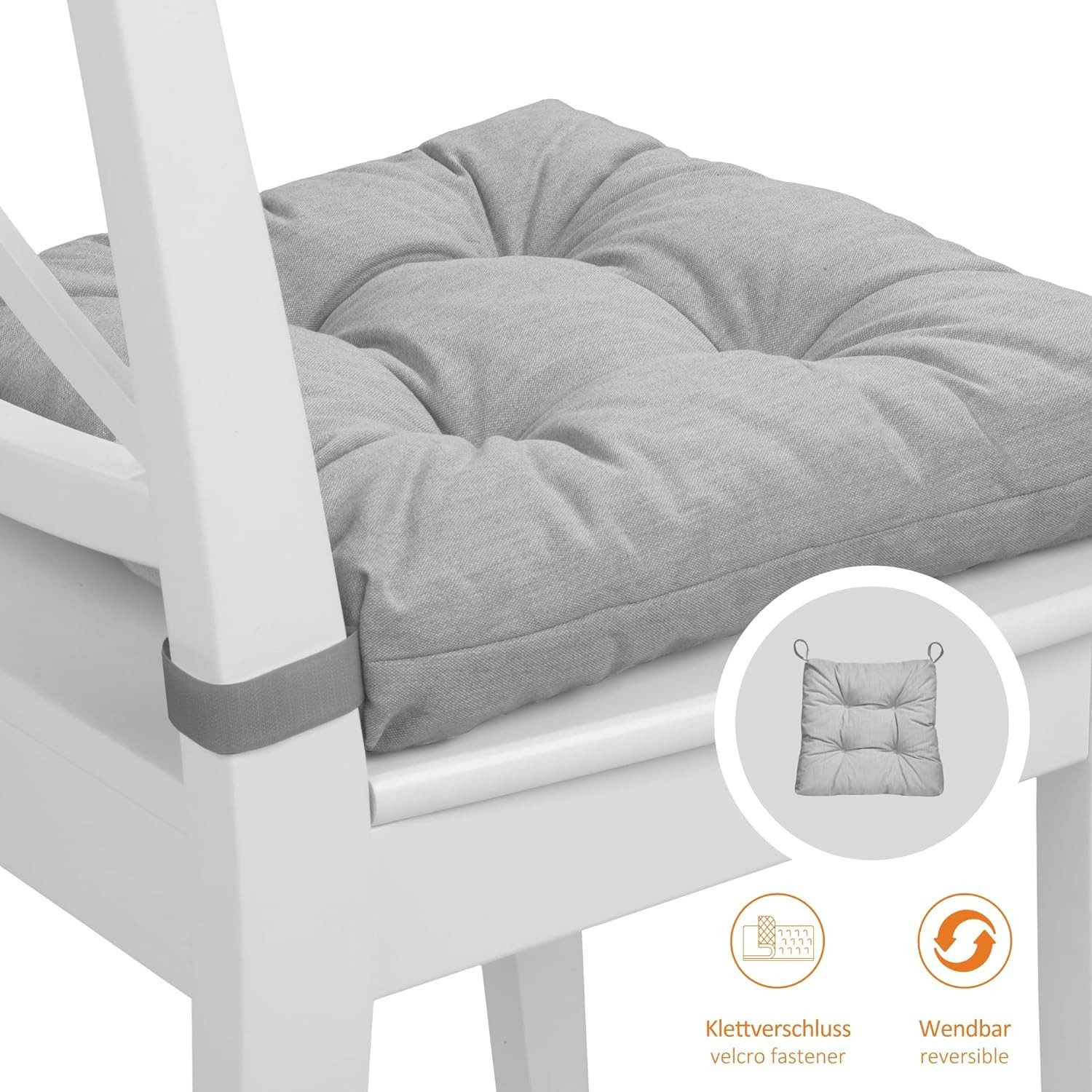 sleepling Stuhlkissen Eva, für Indoor und Outdoor, mit Klettverschluss, abriebfest und langlebig