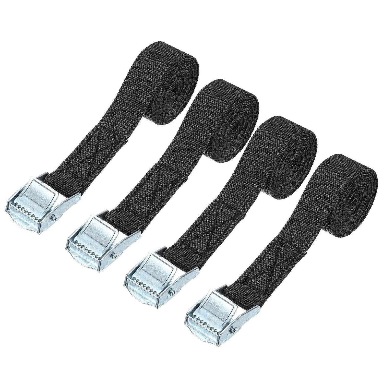 LuxusKollektion Spanngurt Spanngurt 4tlg 2.5cm 1.5m Schwarz (4-St)