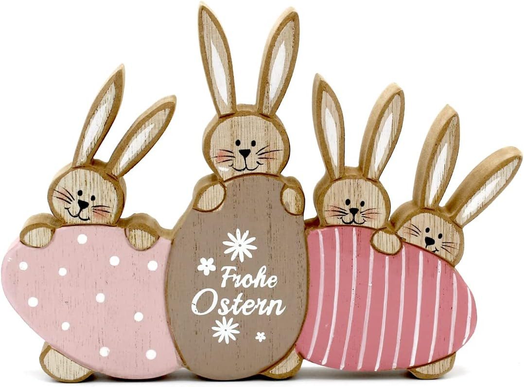 LB H&F Lilienburg Osterhase Osterfigur Deko Ostern Frühling Frühjahr Tisch Dekoration (edel Design Frühlingsdeko Fensterbrett Liebe Familie Family Kaninchen modern Osterschmuck bunt Häschen Geschenk Idee Mutter, Frühjahrsdeko zum hinstellen aufstellen kaufen Objekt), Tischdeko Tischschmuck Fenster Frühling Frühjahr Geschenk Idee Paar innen Tierfigur bunt Osterhase Dekofigur Hase HASENGRUPPE rosa weiß Holz Geschenkidee Osterhase Osterhasen Osterfigur Hasenfigur, Tischdekoration Kanninchen Shabby Vintage Hygge niedlich süß), Osterdeko Figur Skulptur Wohnzimmer Eingang Eingangstüre 2026