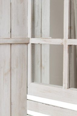 Casa Padrino Stauraumschrank Landhausstil Shabby Chic Wandhängeschrank Antik Weiß 44 x 17 x H. 59 cm - Handgefertigter Hängeschrank mit Spiegel