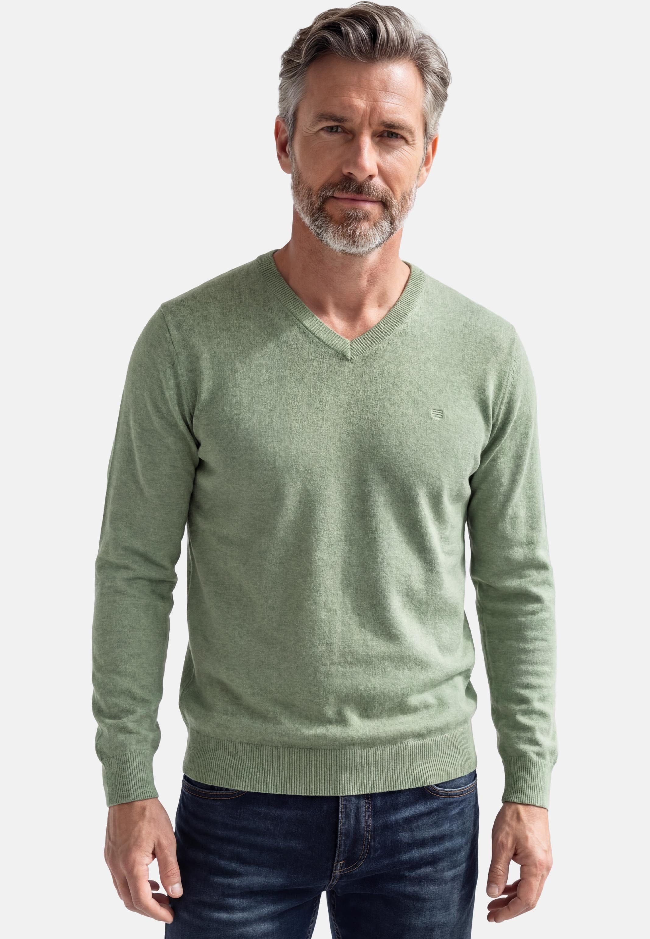 Redmond V-Ausschnitt-Pullover Basic (1-tlg) Pullover - Baumwolle - Atmungsaktiv - Weicher Feinstrick