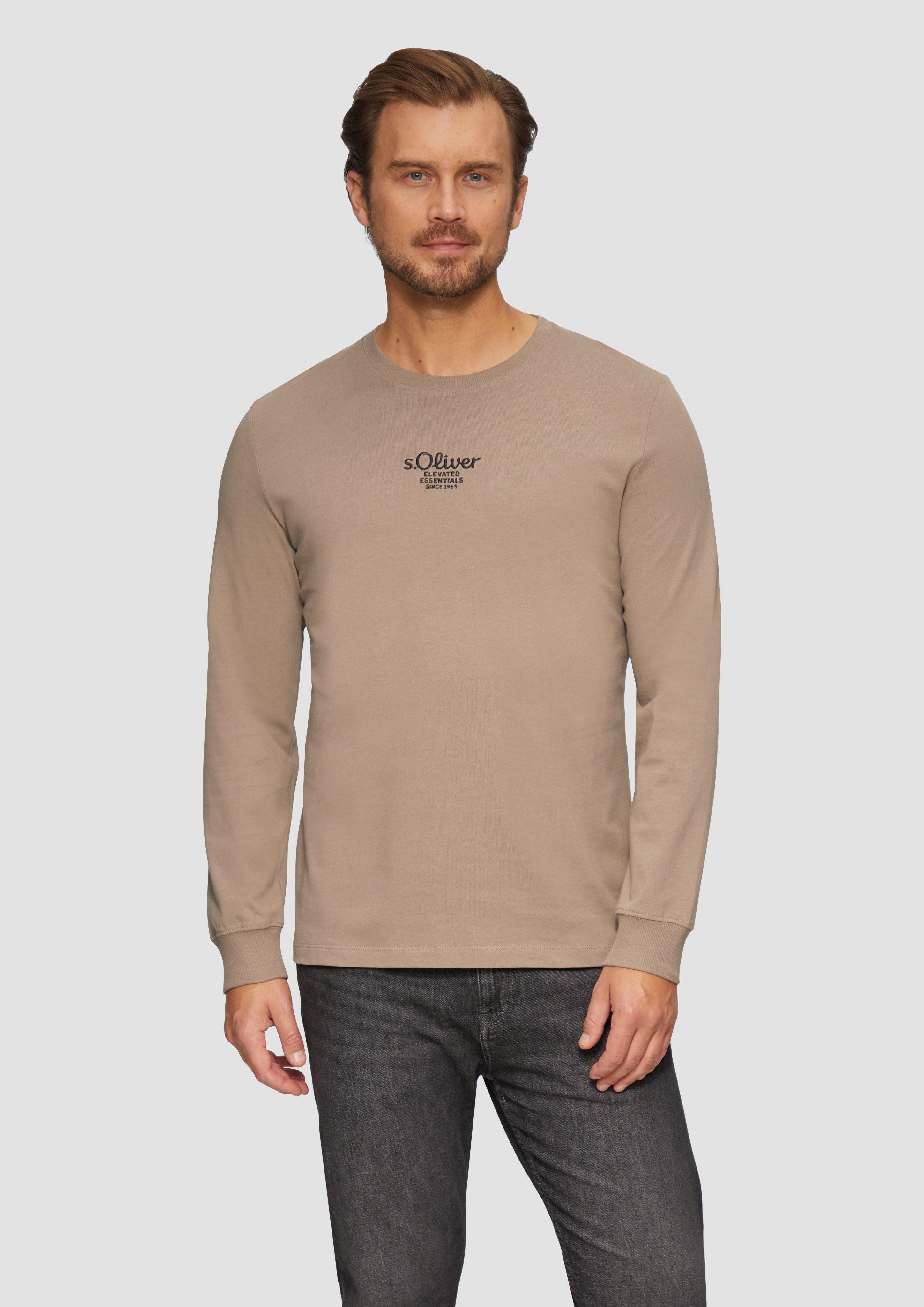 Langarmshirt Langarmshirt mit Logo-Stickerei