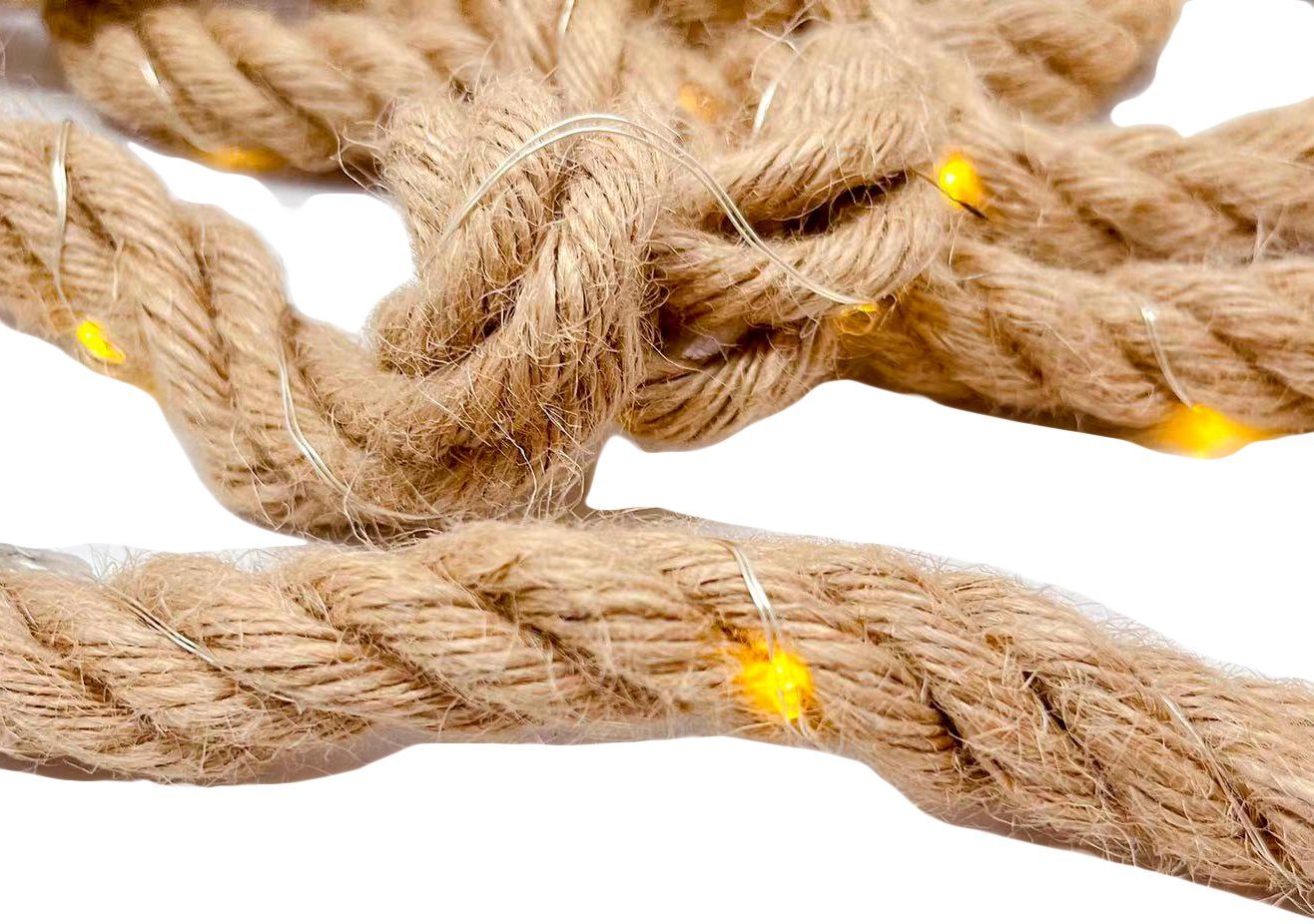 GartenHero LED-Lichterkette Hanfseil warmweiß 100 LED Solar Lichterkette außen 8m Lichtschlauch, 100 warmweiße LEDs, Dämmerungssensor. € 24,95, (€ 24,95 pro 1 Stk).