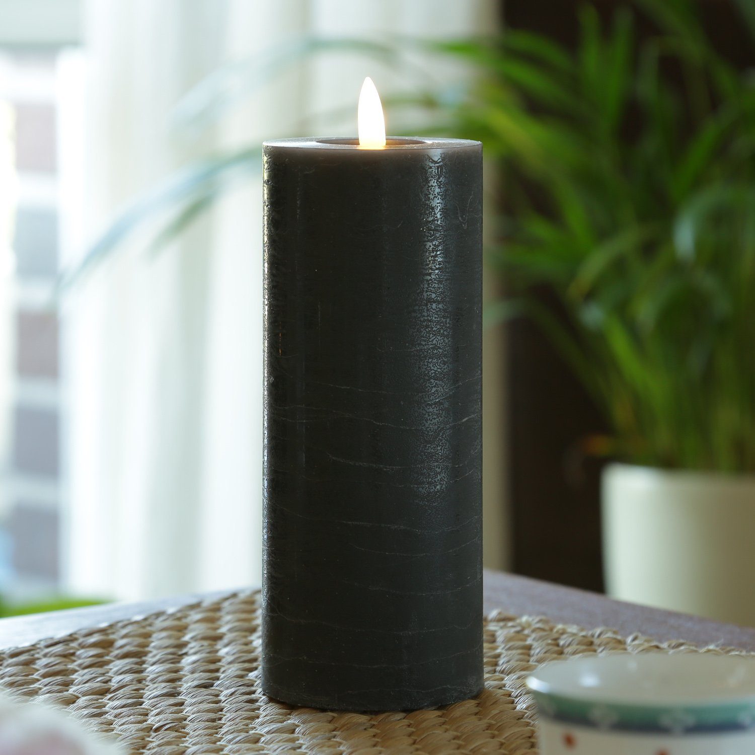 MARELIDA LED-Kerze LINA Rustik Optik Echtwachskerze flackernd Timer H: 19cm günstig online kaufen