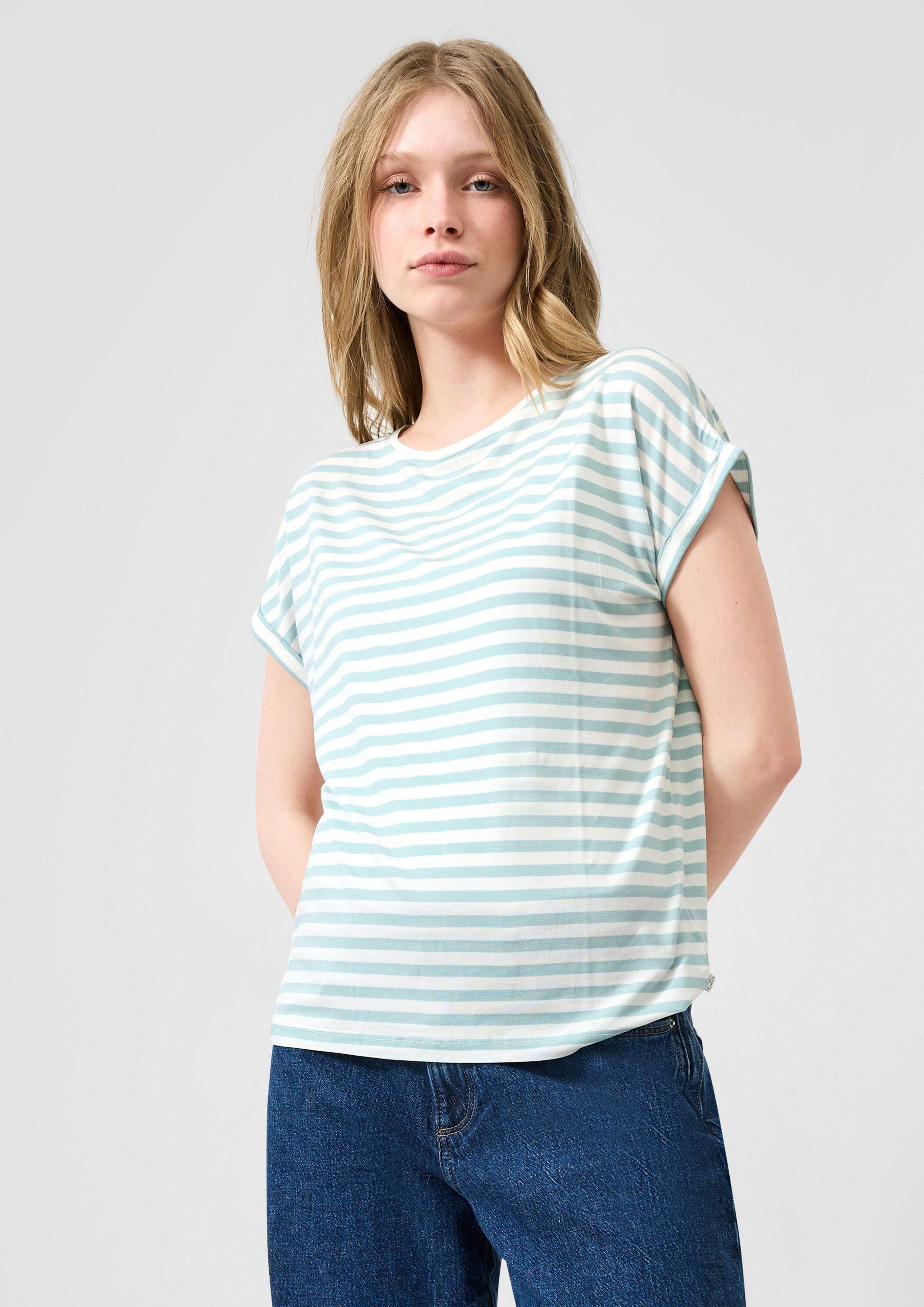 QS Kurzarmshirt T-Shirt T-Shirt aus Lyocellmix
