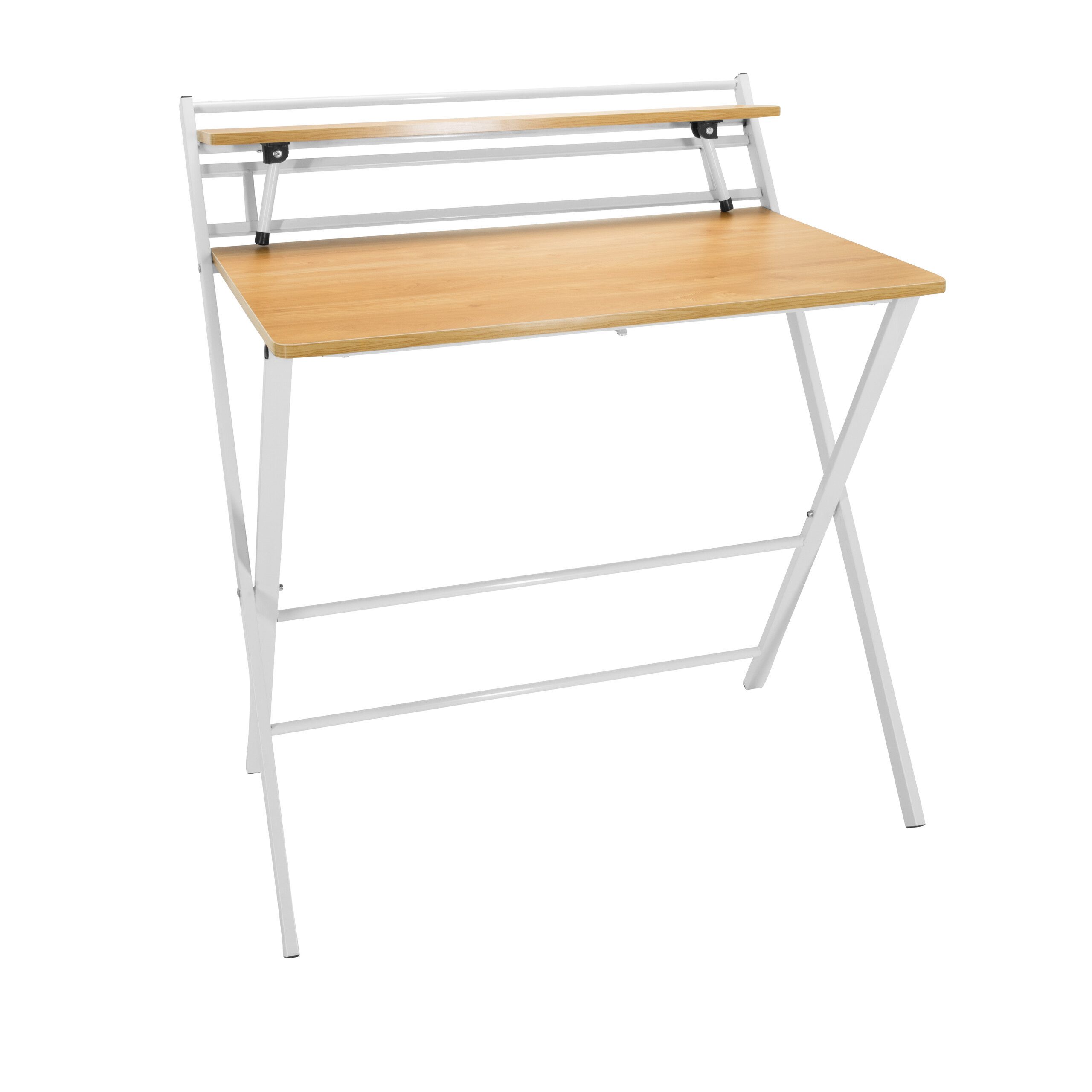 Hjh OFFICE Easy CLAP Klappschreibtisch – 80x50 Cm, Weiß, Metallgestell, Platzsparend, Bis 20 Kg