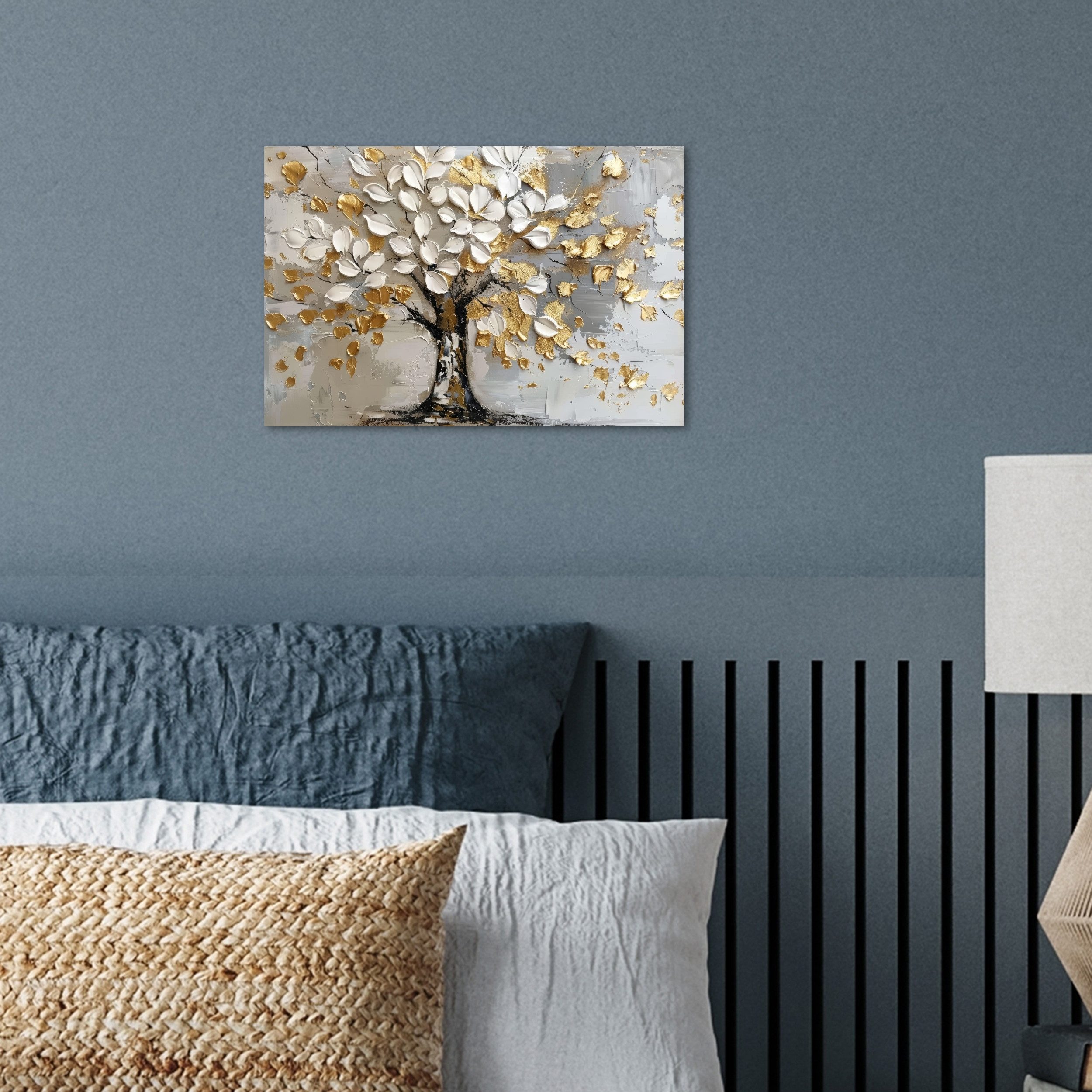 MuchoWow Poster Baum - Beige - Grau - Gold - Abstrakt, (1 St), Poster ohne Rahmen, Wandbild, Wandposter, 30x20 cm – Bild 4 von 5