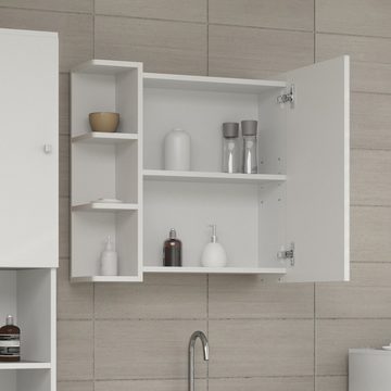 Vicco Badezimmerspiegelschrank Badspiegel Spiegelschrank 62 x 64 cm FYNN weiß