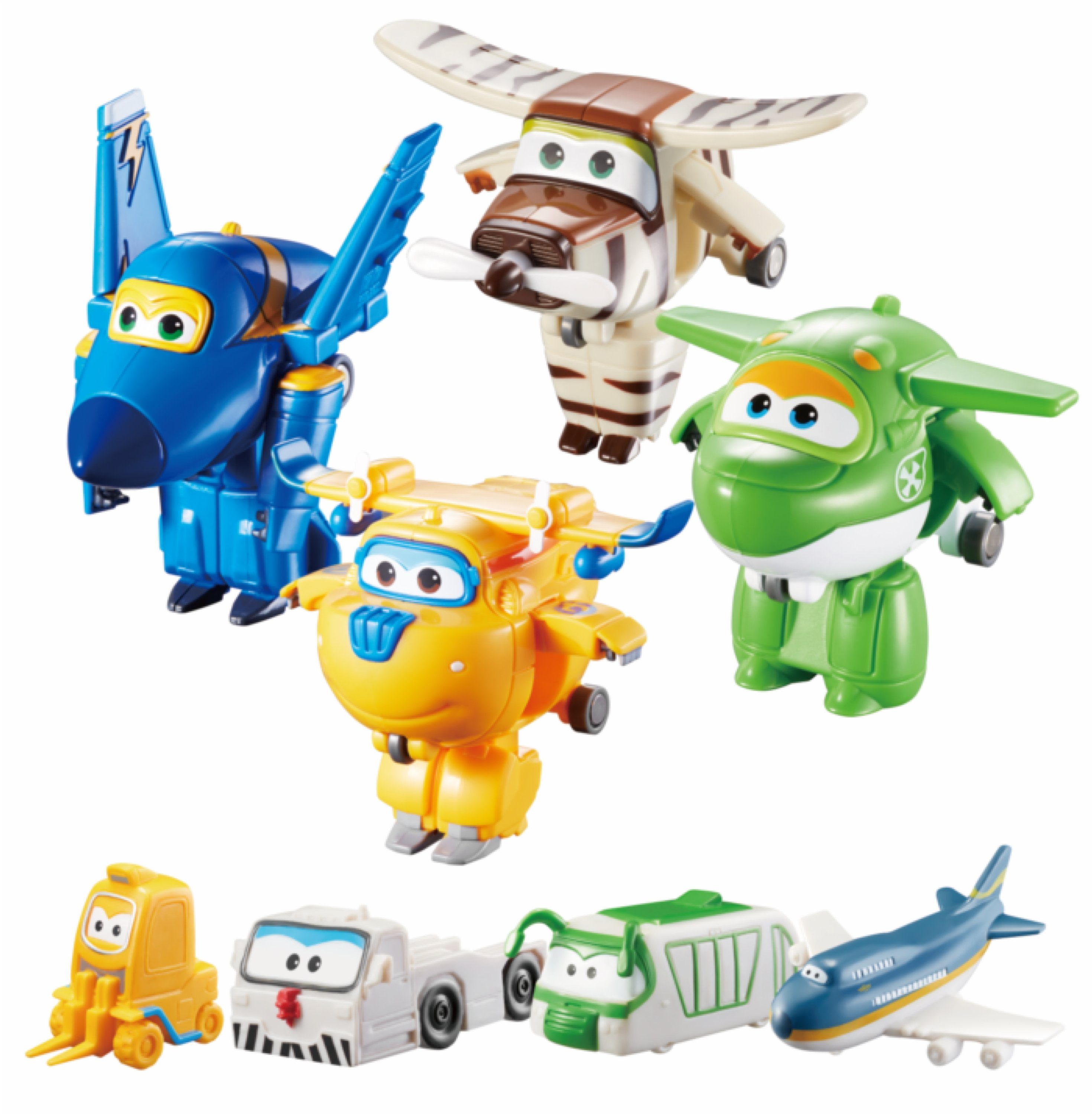 Vago®-Toys Actionfigur Super Wings Transform-a-Bots 8 Figuren Set, (Set)