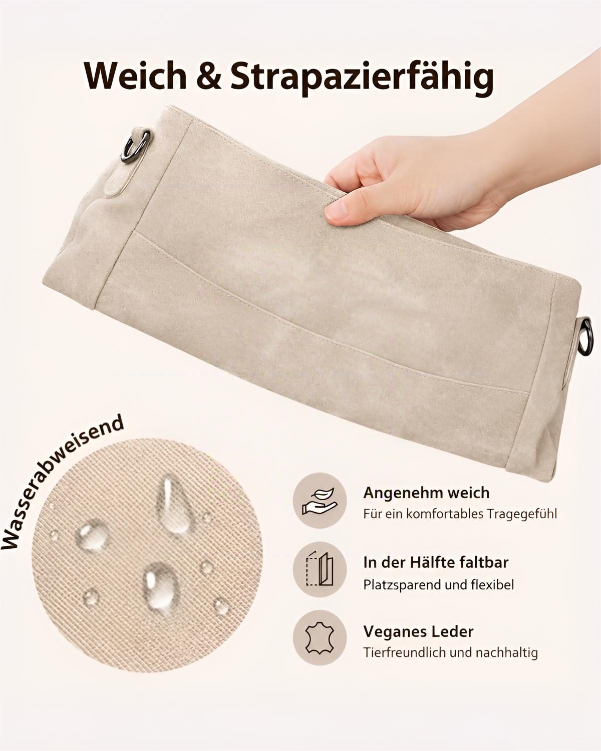 Forrlite Schultertasche Mittel Damen Umhängetasche Crossbody Bag Leicht Tasche Bag (Damen Handtasche, für den täglichen Gebrauch, zum Pendeln), Breiter Gurt,PU- – Bild 5 von 5