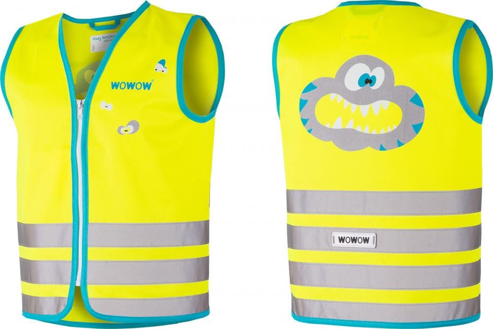 WOWOW Warnweste Wowow Sicherheitsweste Crazy Monster Jacket für Kinder Größe L gelb
