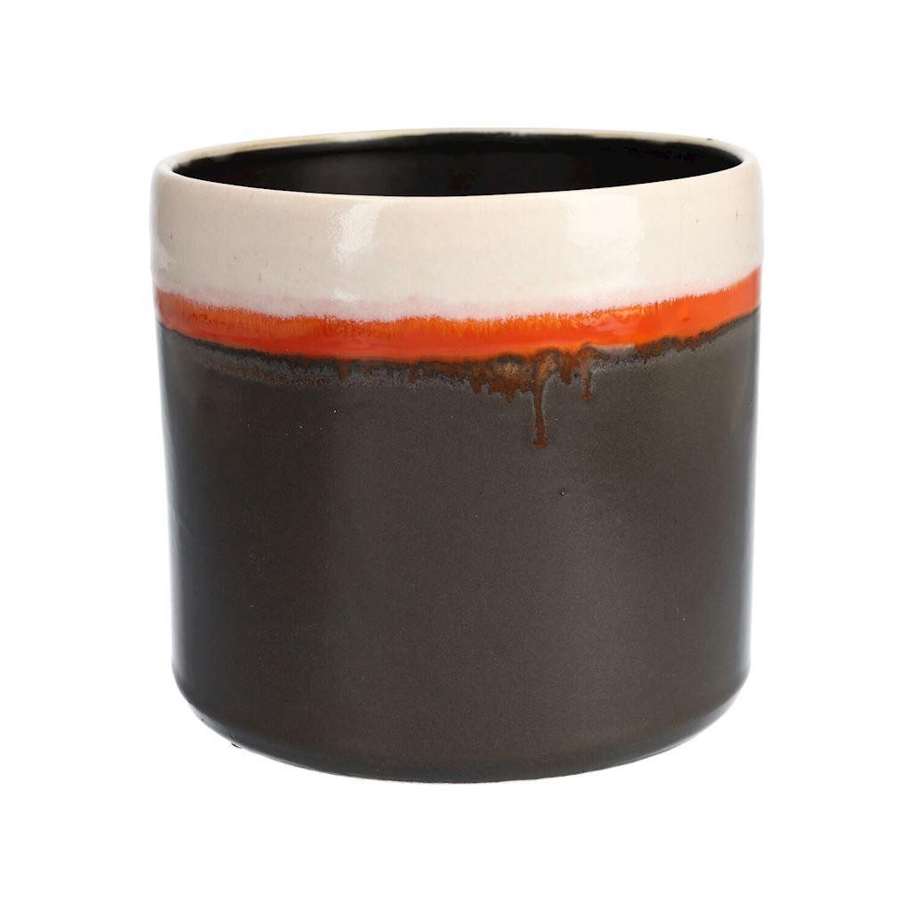 INNA-Glas Blumentopf Deko Übertopf BETHARI, Keramik, braun-orang