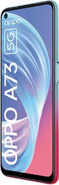 Oppo A73 5G Smartphone (16,5 cm/6,5 Zoll, 128 GB Speicherplatz, 16 MP Kamera, Netzadapter, Headse und Hülle)