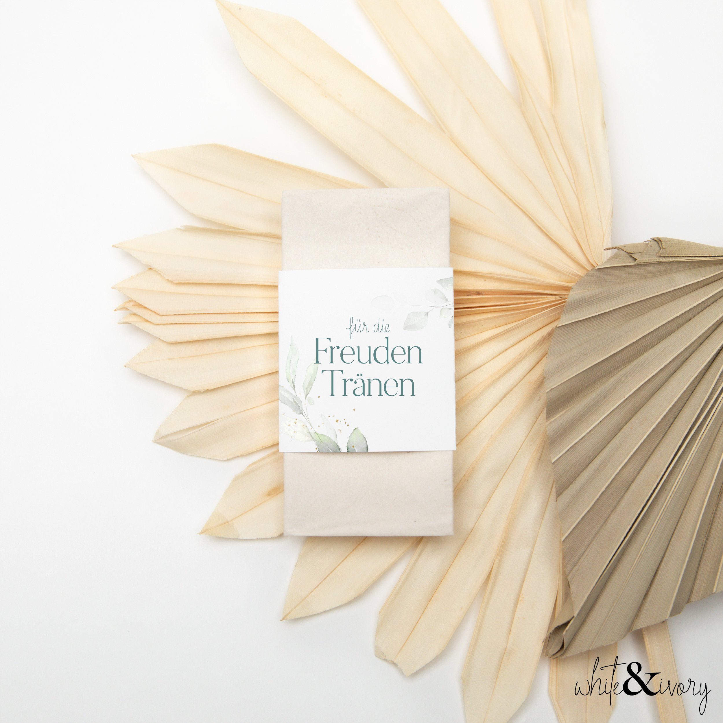 white & ivory Papierdekoration Freudentränen Banderole, 50 Stück, aus recyceltem Papier