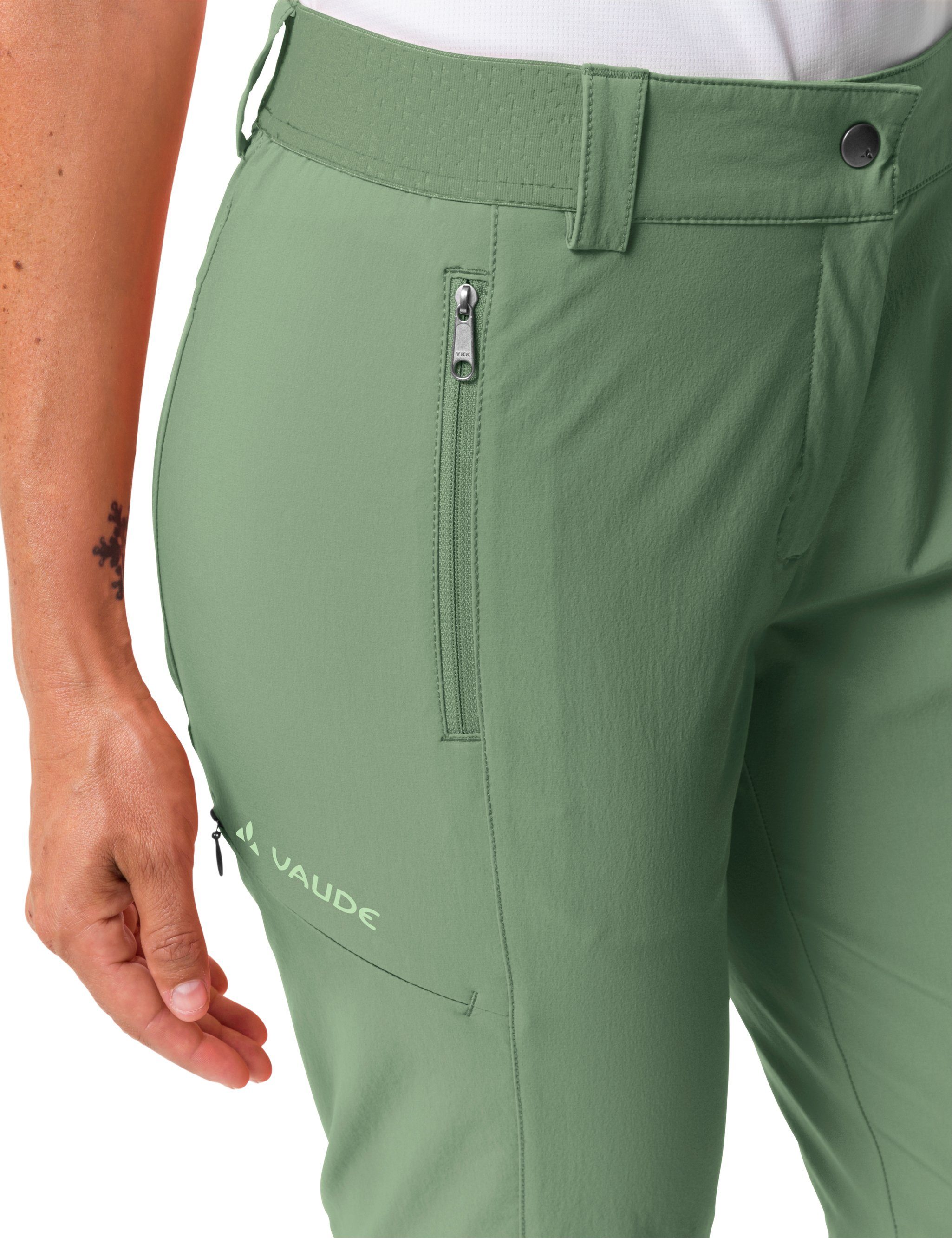 willow II Pants (1-tlg) Farley T-Zip Stretch Women's green VAUDE ZO Funktionshose Knopf Grüner