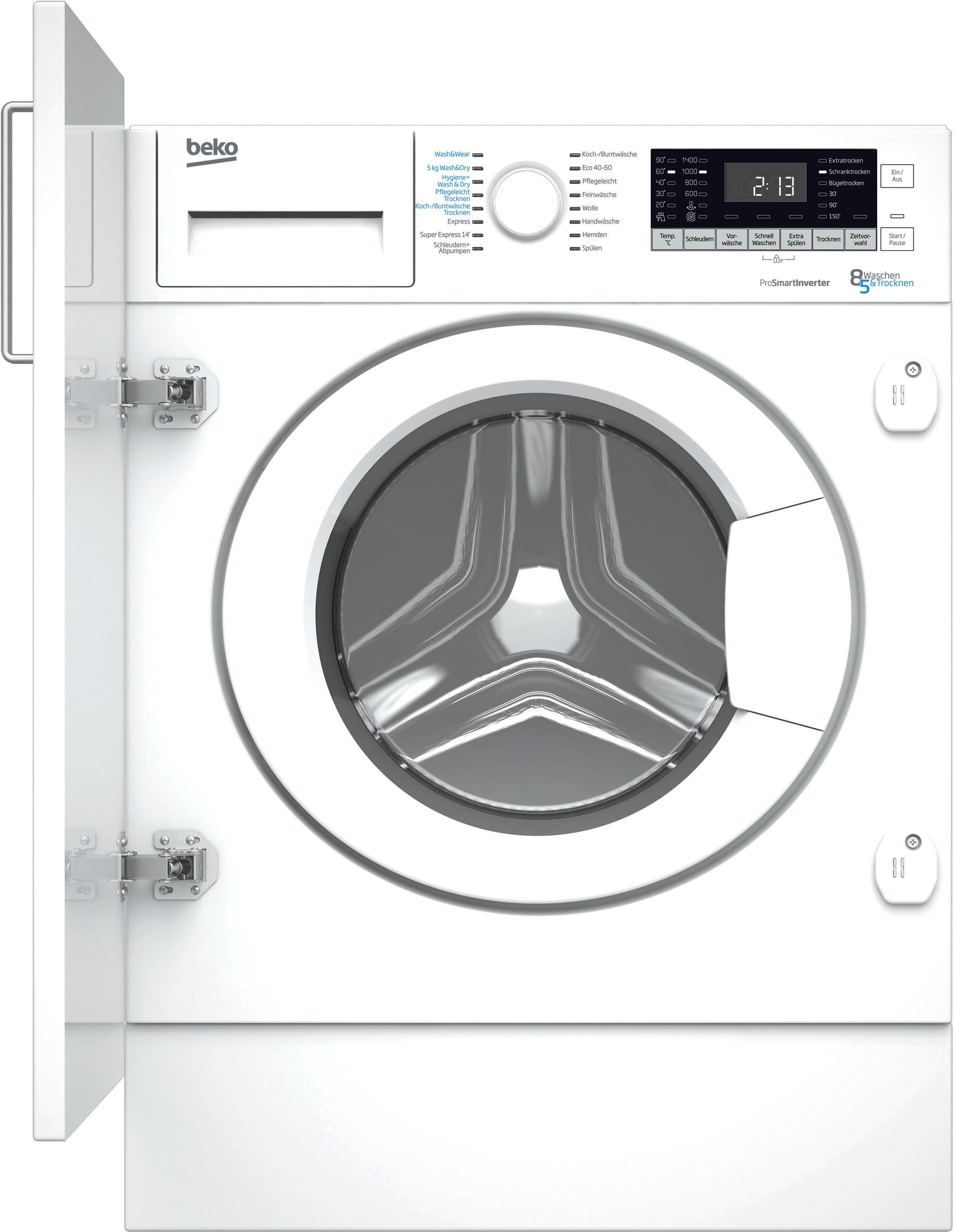 BEKO Einbauwaschtrockner WDWI85141, 8 kg, 5 kg, 1400 U/min