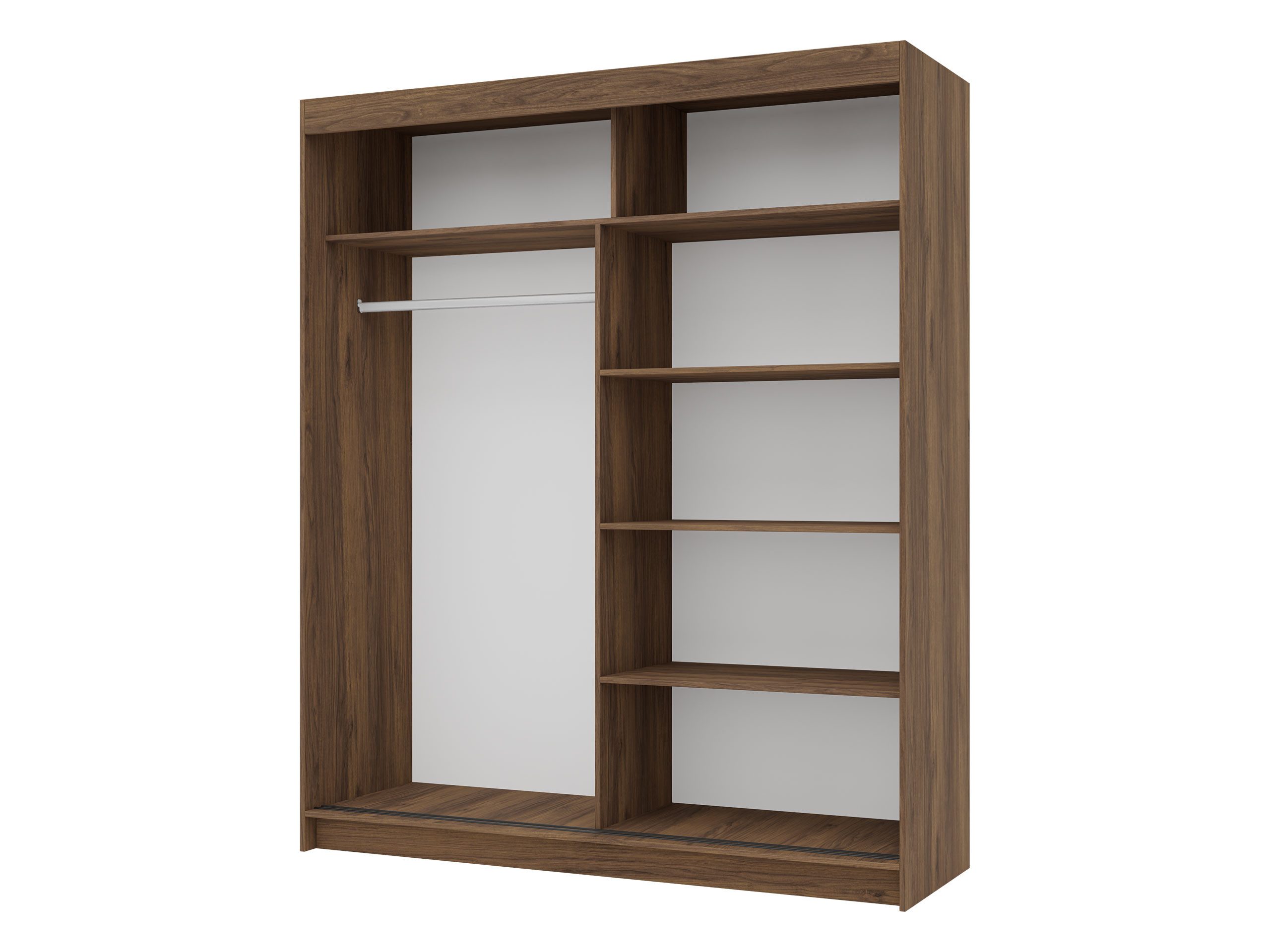 MIRJAN24 Kleiderschrank Infinity II 180 (mit zwei Schwebetüren) 180x58x200 cm, mit Kleiderstange, Frontspiegel
