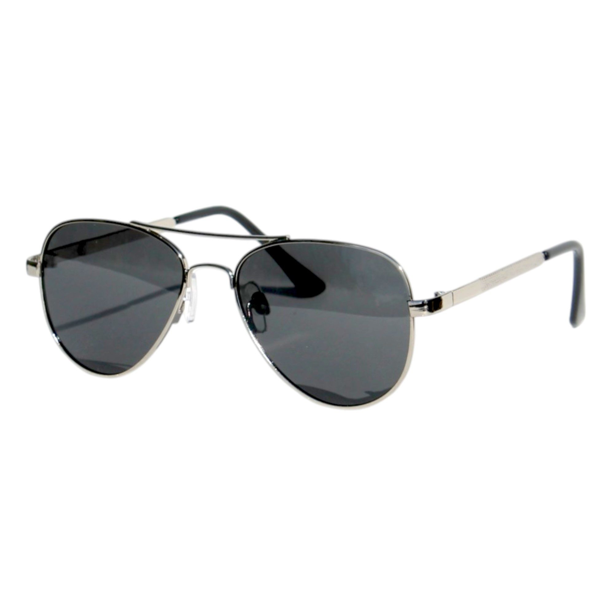 Rennec Sonnenbrille Kinder Pilotenbrille Polarisiert Jungen Mädchen 6 bis 11 Jahre (inklusive Brillenbeutel) Gläser UV400 Schwarz Getönt, stabiles Metallgestell
