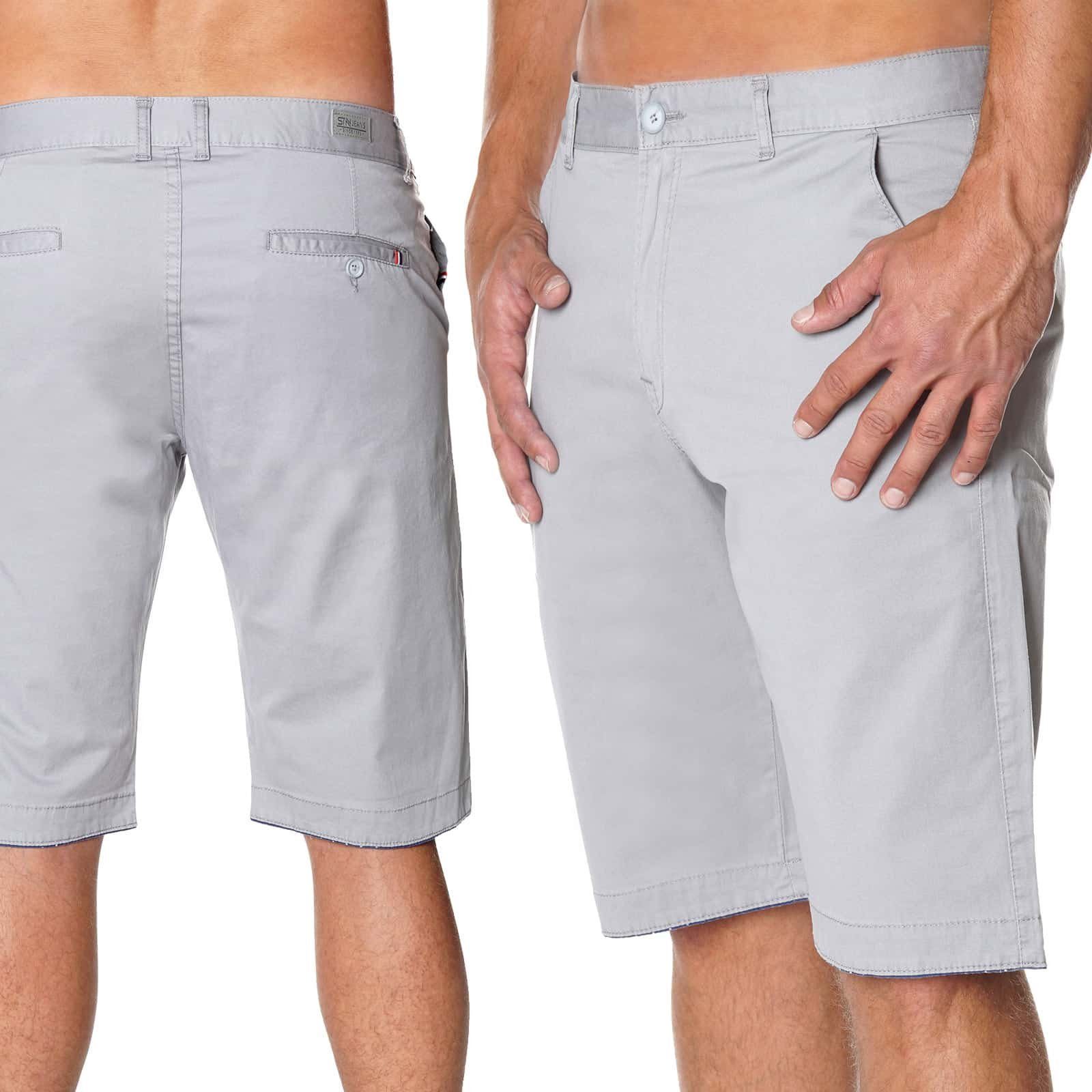 Stanley Jeans Chinoshorts Herren Chino Shorts Kurze Hose in Grau 22746 (1-tlg) im eleganten Look